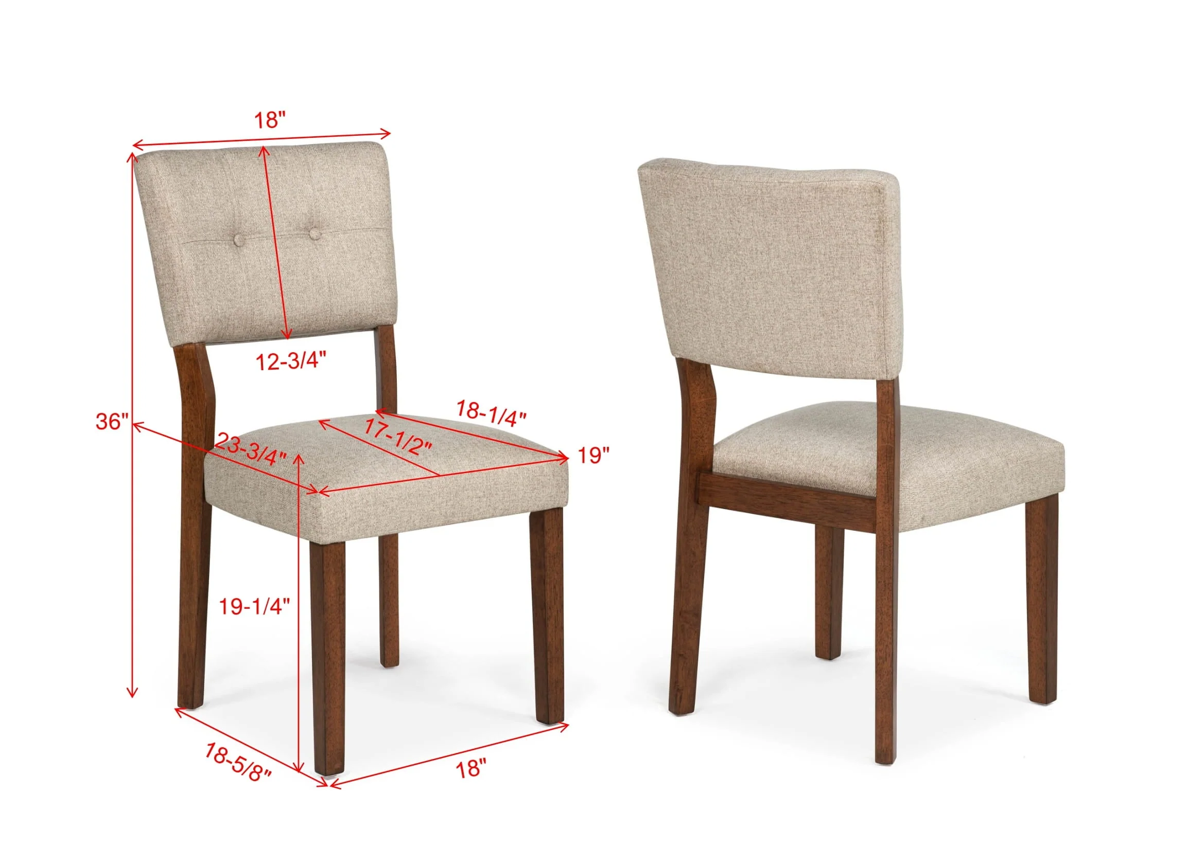 Gregory Beige and Brown Dining Side Chair, Set of 2 - Image 5