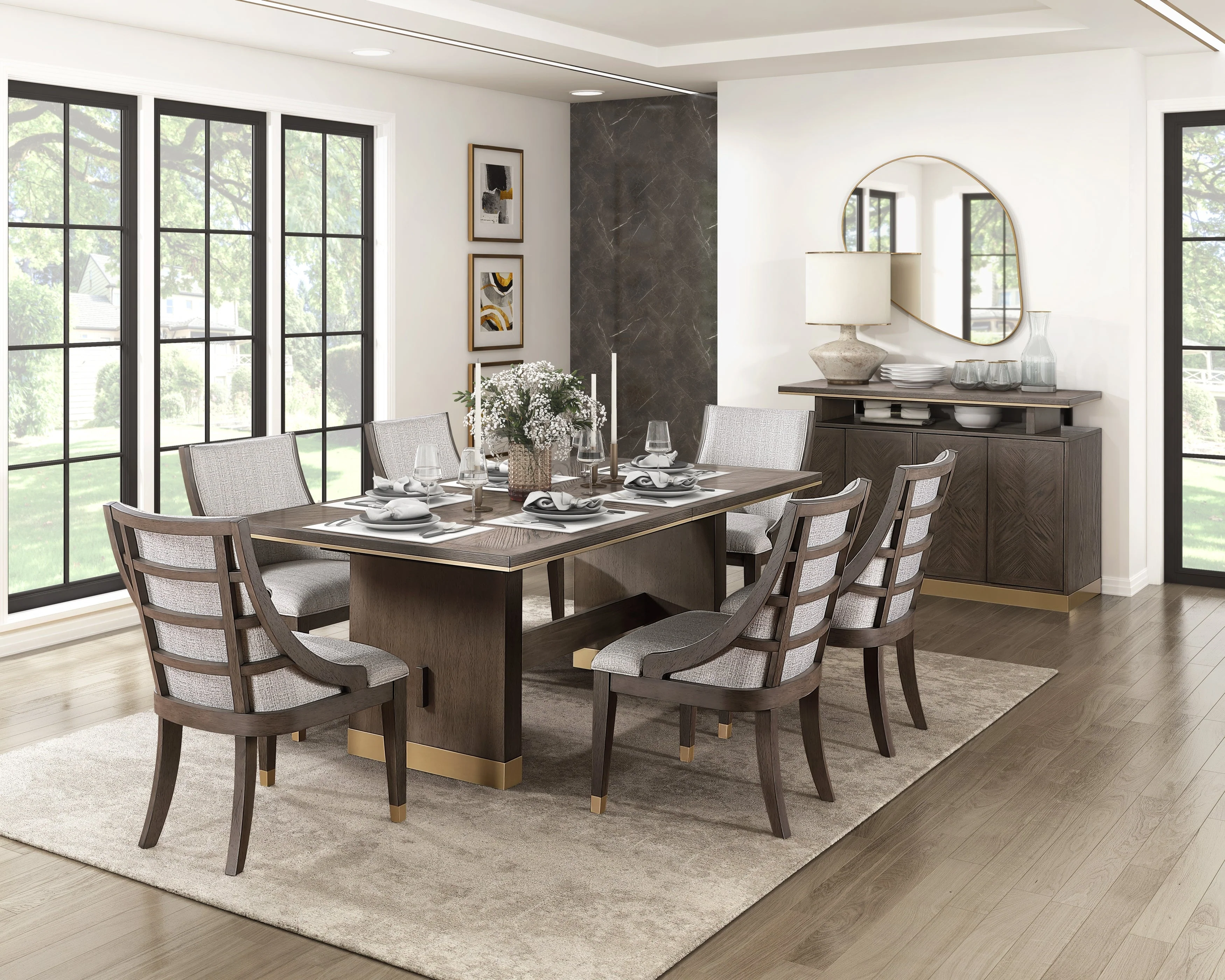 Griffin Brown Extendable Dining Set