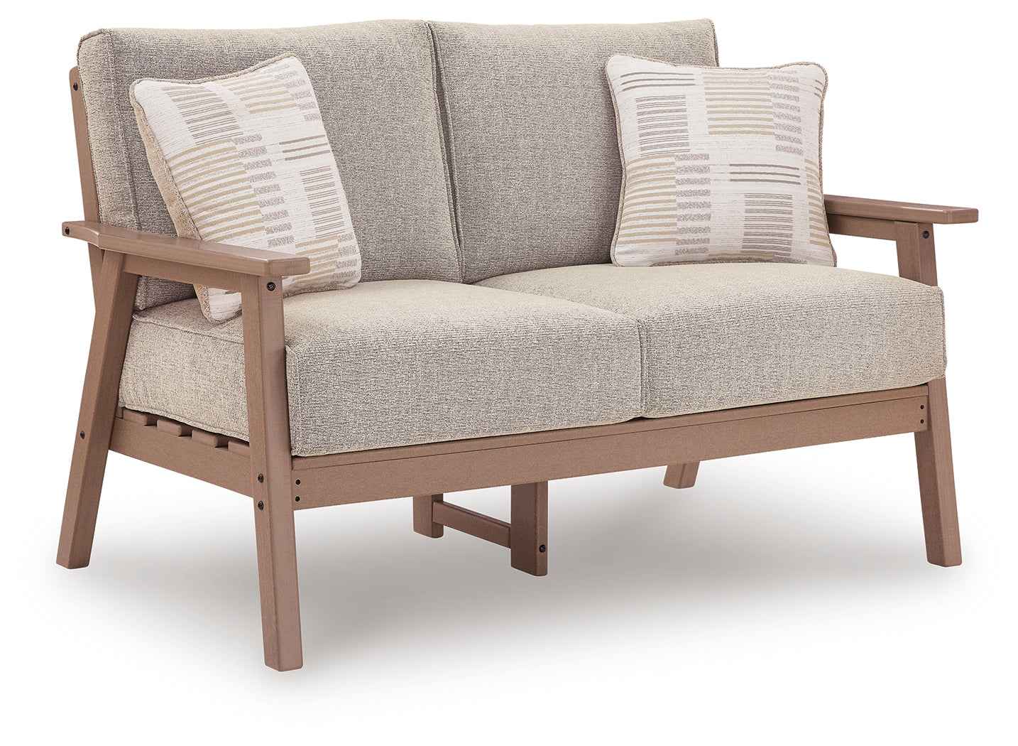 Grover Beach Driftwood Outdoor Loveseat with Cushion - Image 2