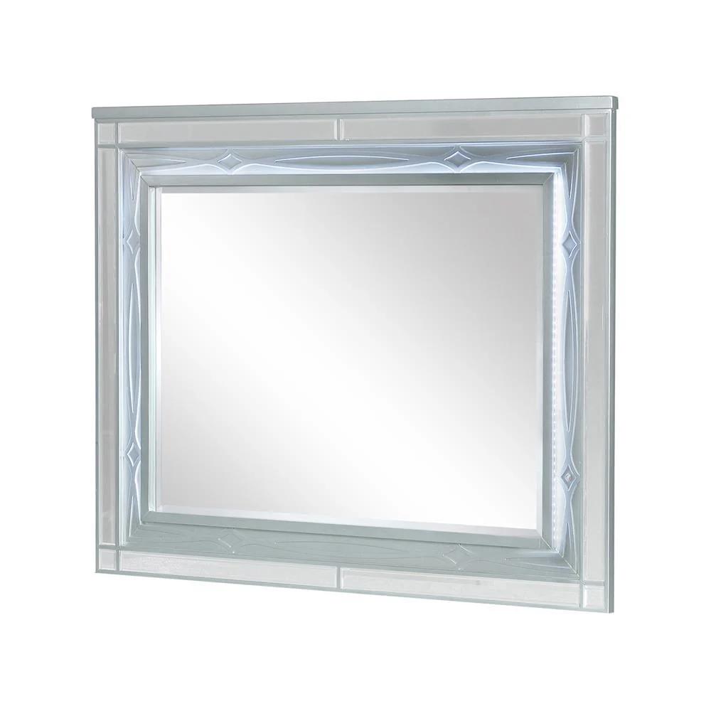 Gunnison Silver Metallic Dresser Mirror with LED Lighting - Image 3
