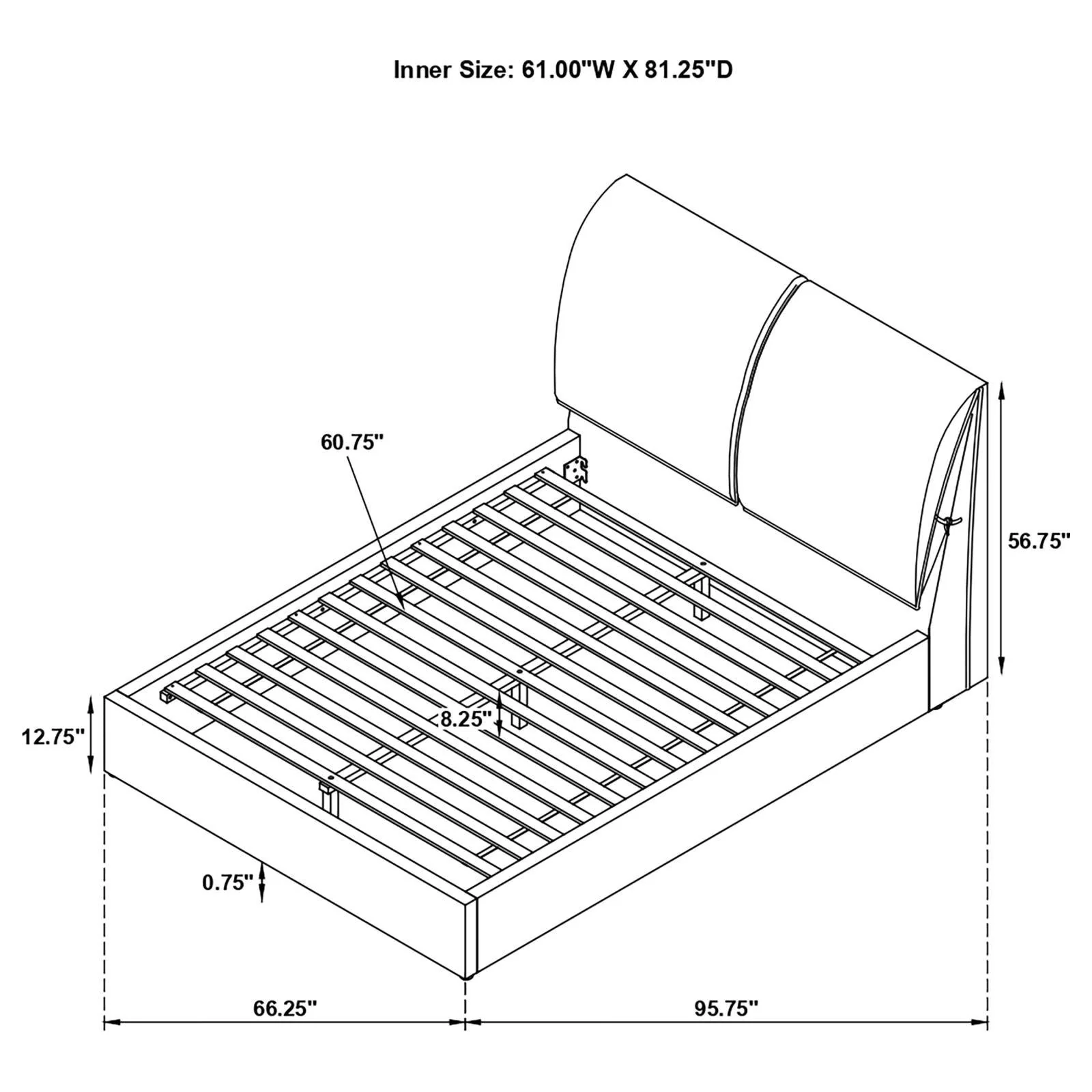 Gwendoline Upholstered White Queen Platform Bed with Pillow Headboard - Image 13