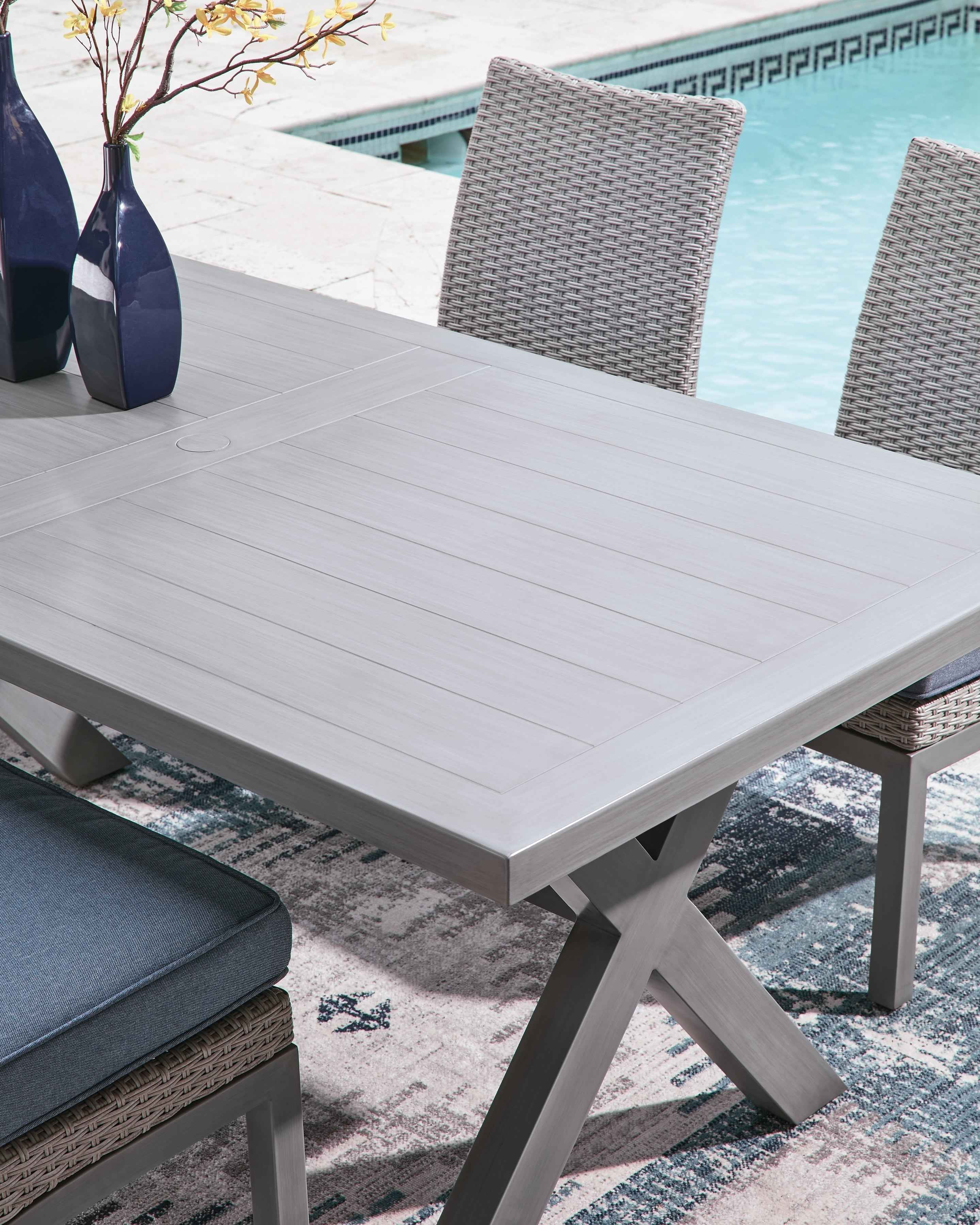 Half Moon Beach Gray Outdoor Dining Table - Image 5