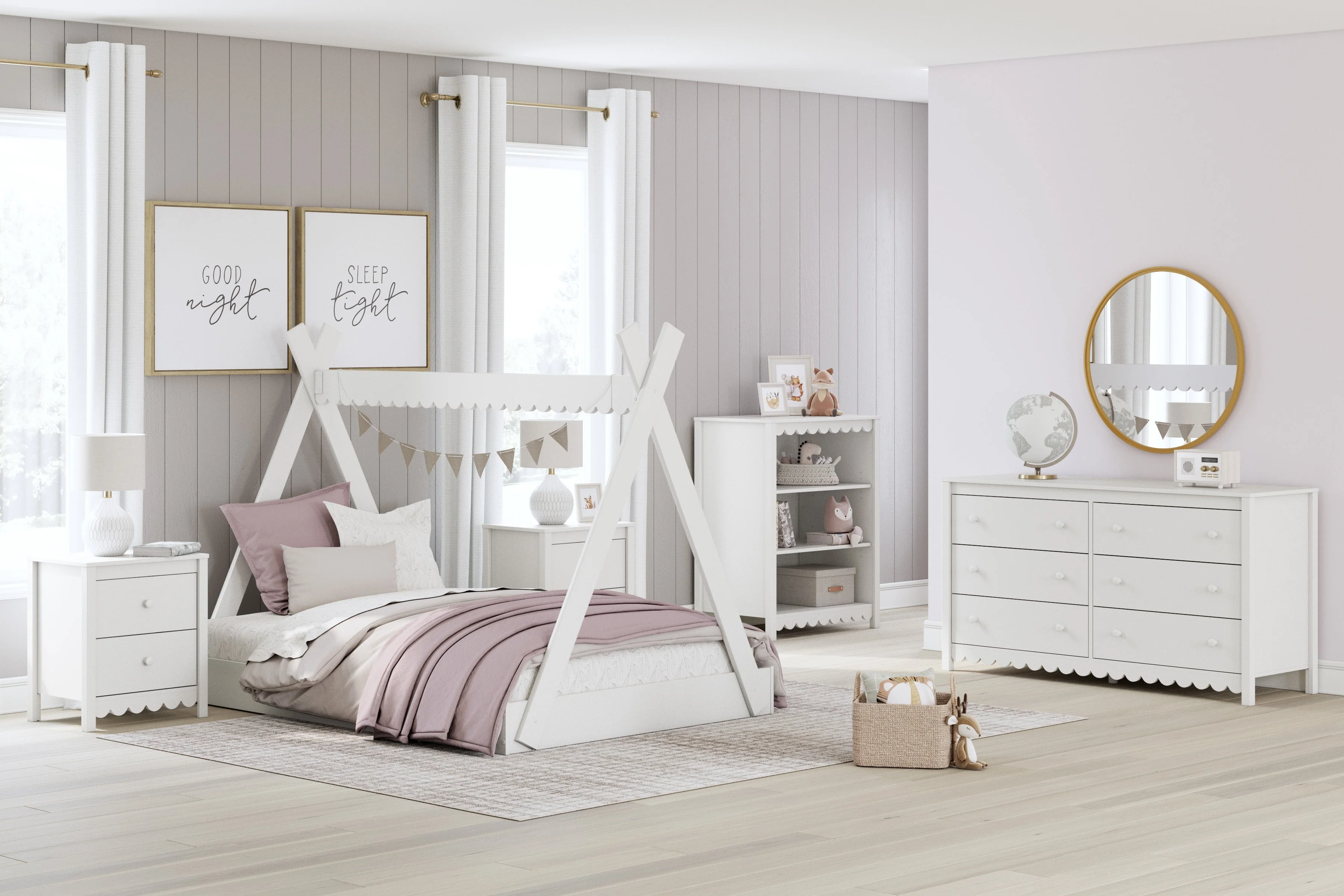 Hallityn White Youth Tent Bedroom Set