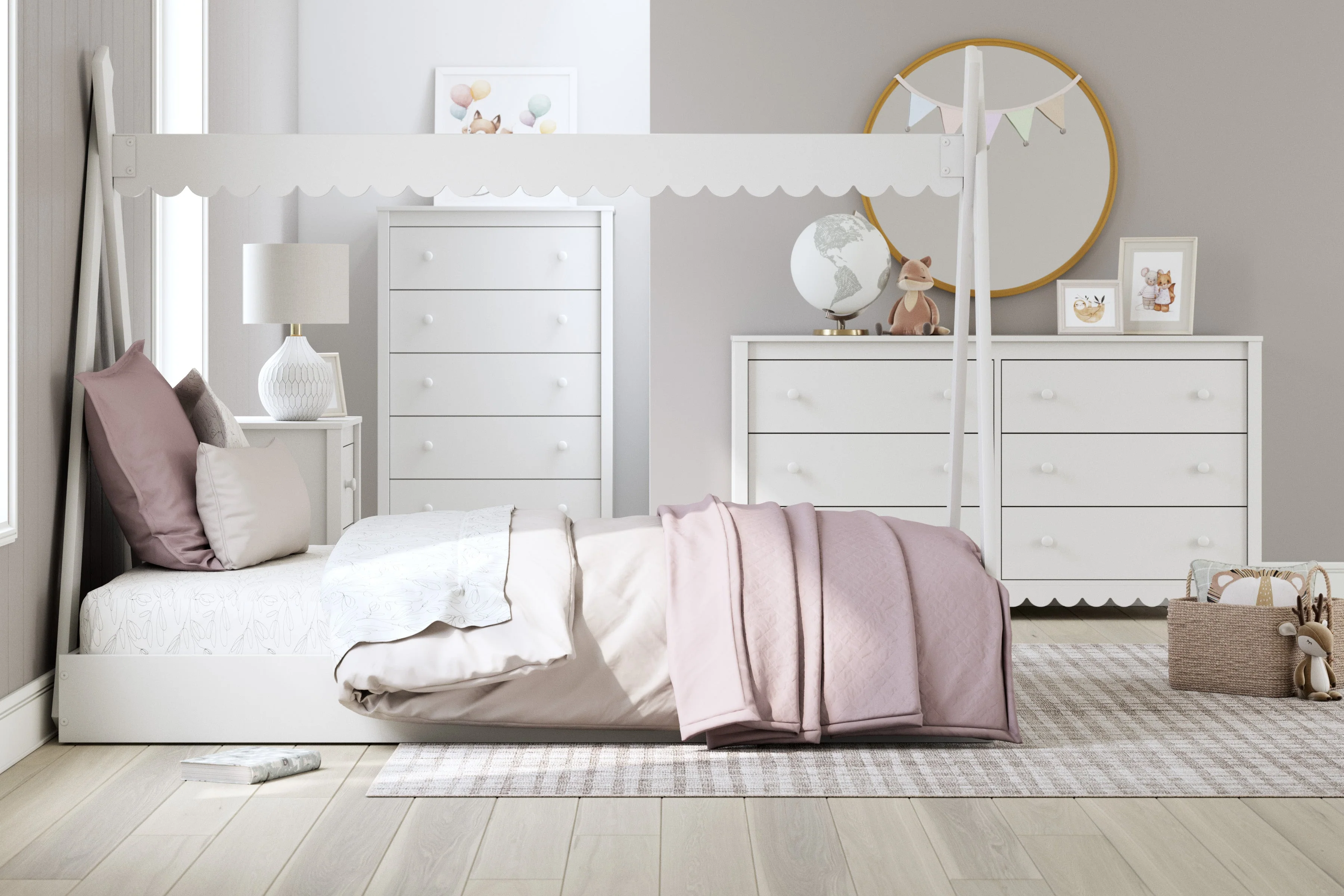 Hallityn White Youth Tent Bedroom Set - Image 2