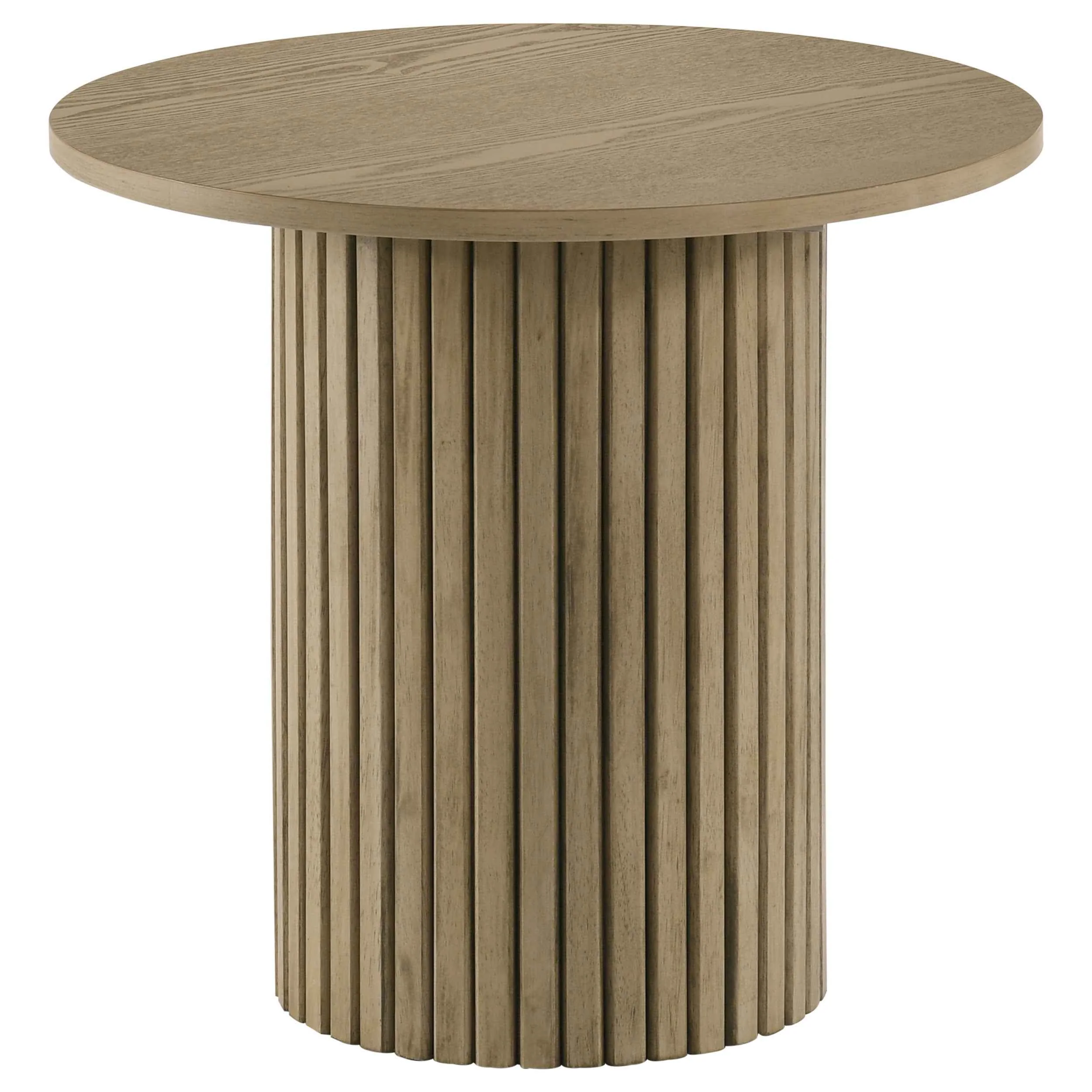 Hamlyn Cream/Natural Oak 5-piece Round Wood Counter Height Dining Set - Image 2