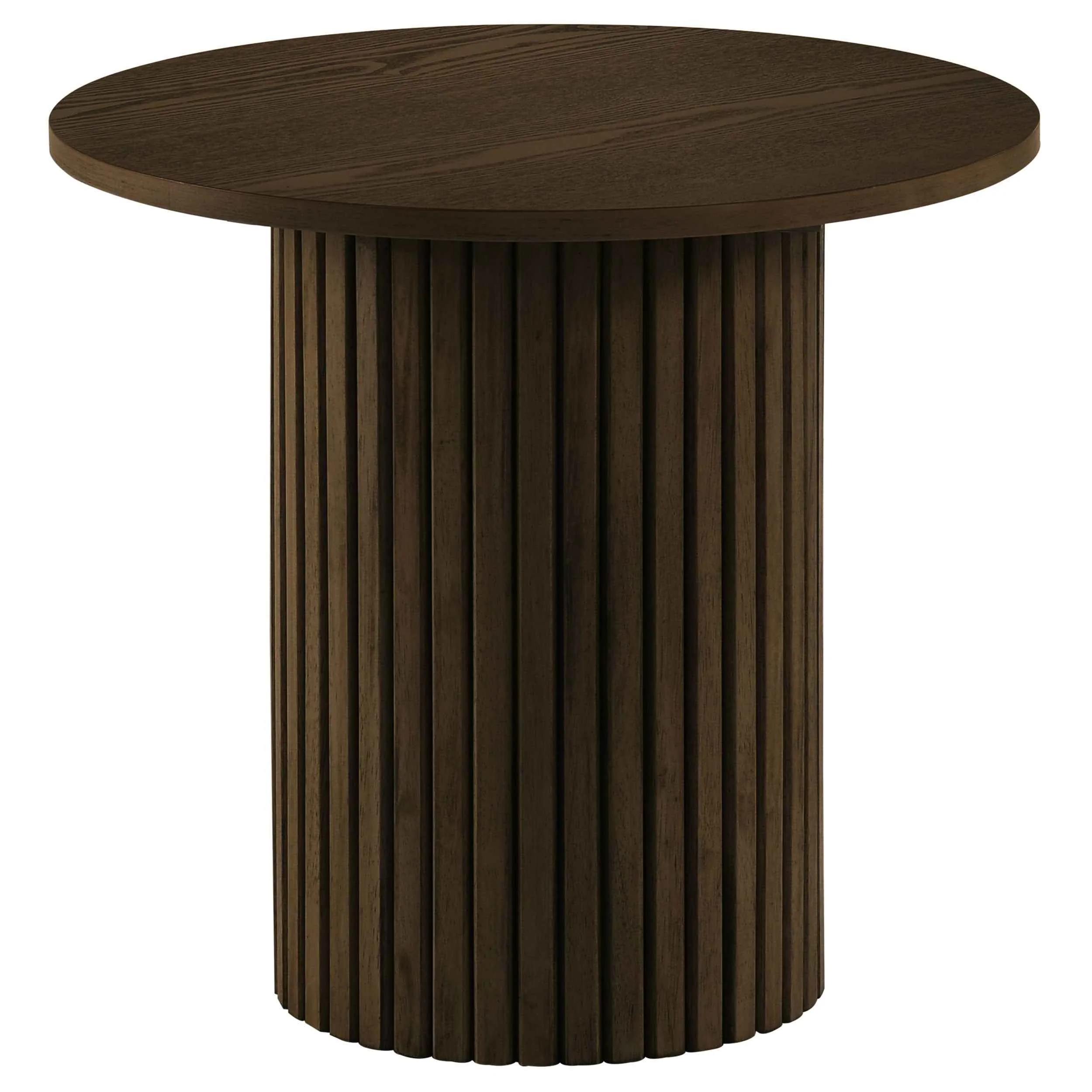 Hamlyn Walnut 3-piece Round Fluted Coffee and End Table Set - Image 3