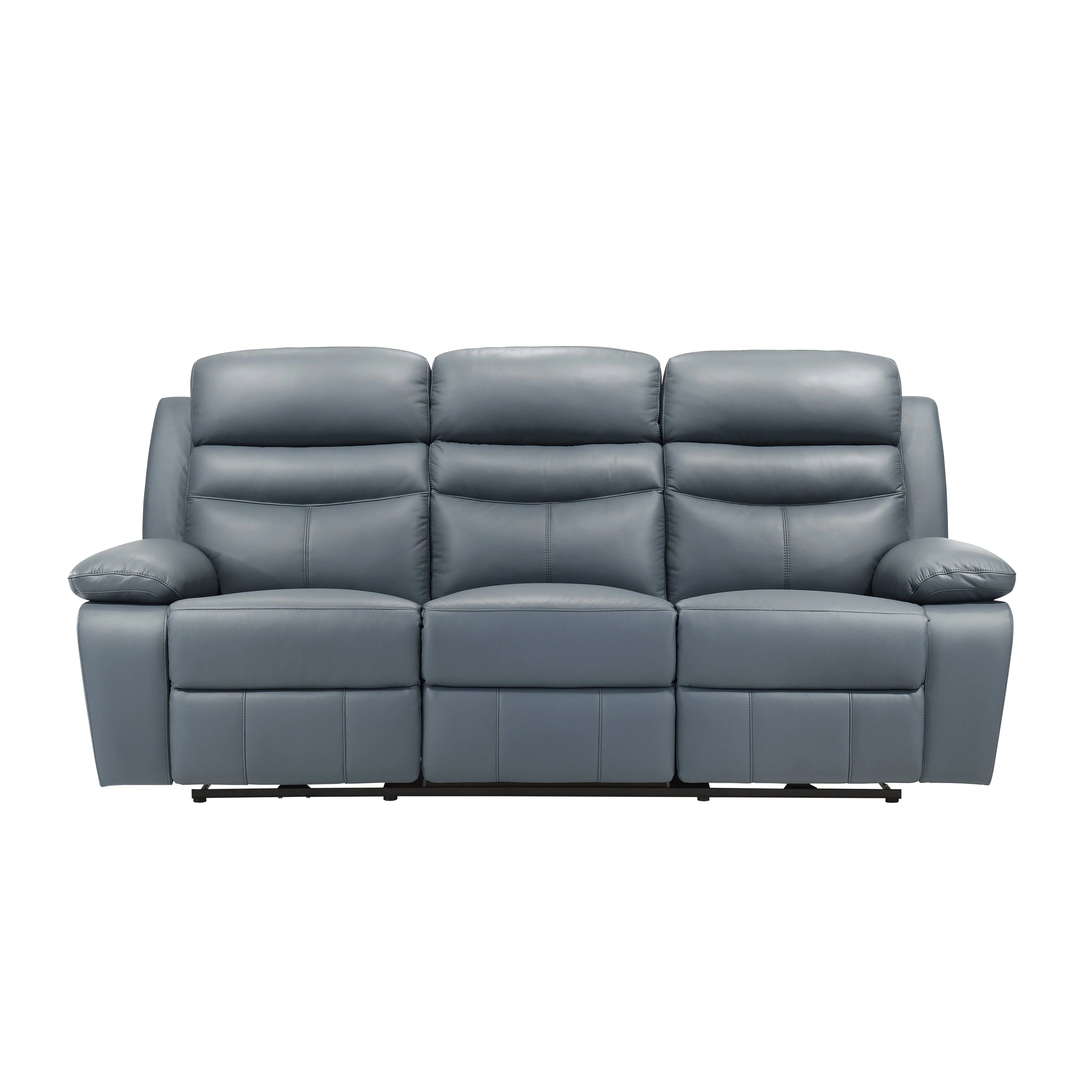 Hancock Blue Leather Power Double Reclining Living Room Set - Image 3