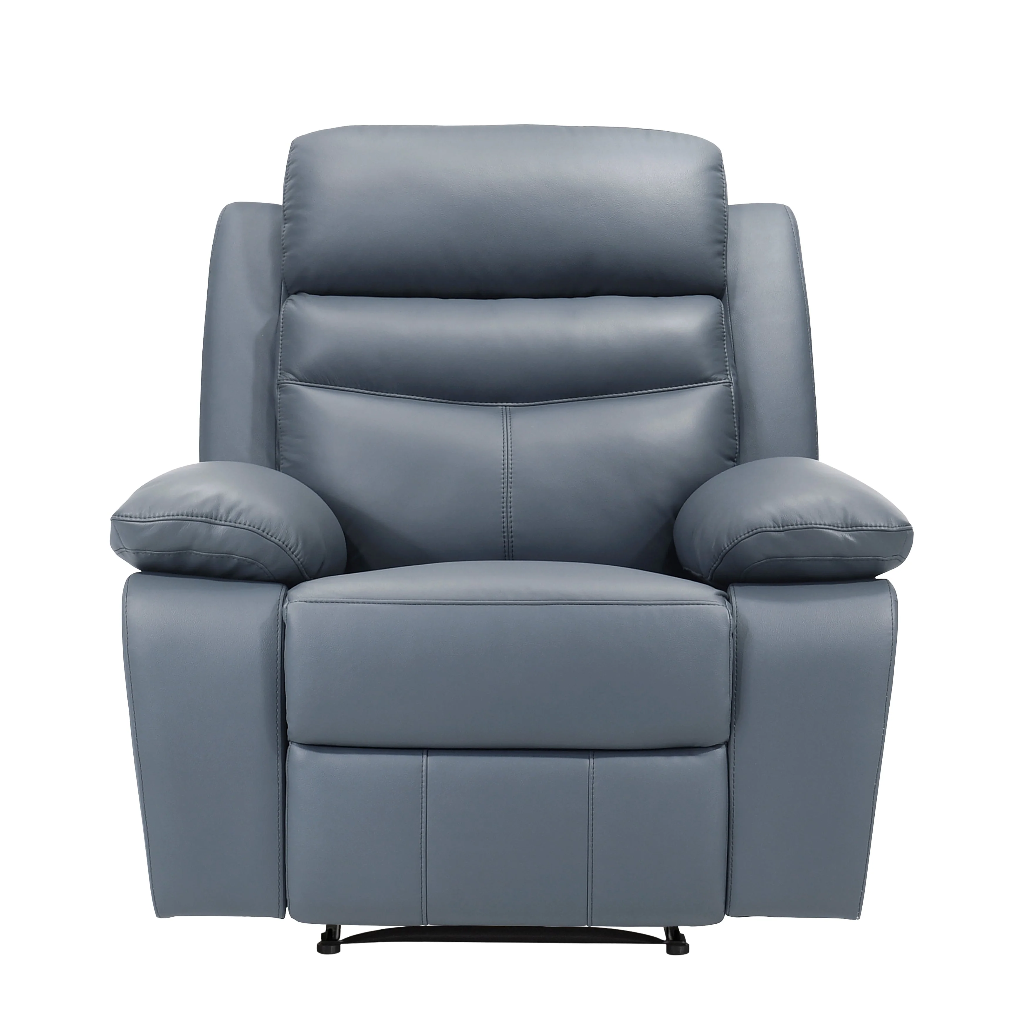 Hancock Blue Leather Reclining Chair