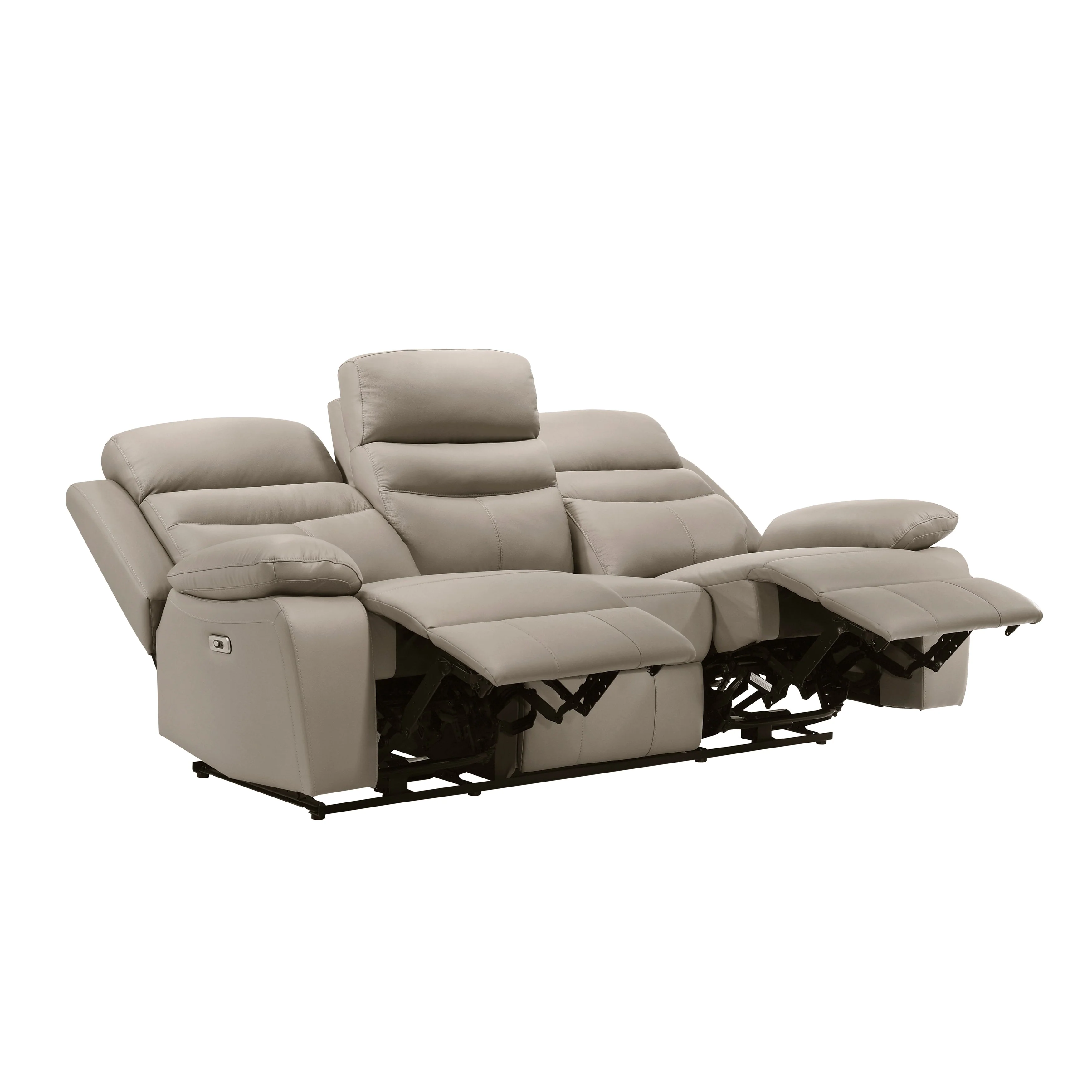 Hancock Latte Leather Power Double Reclining Living Room Set - Image 5
