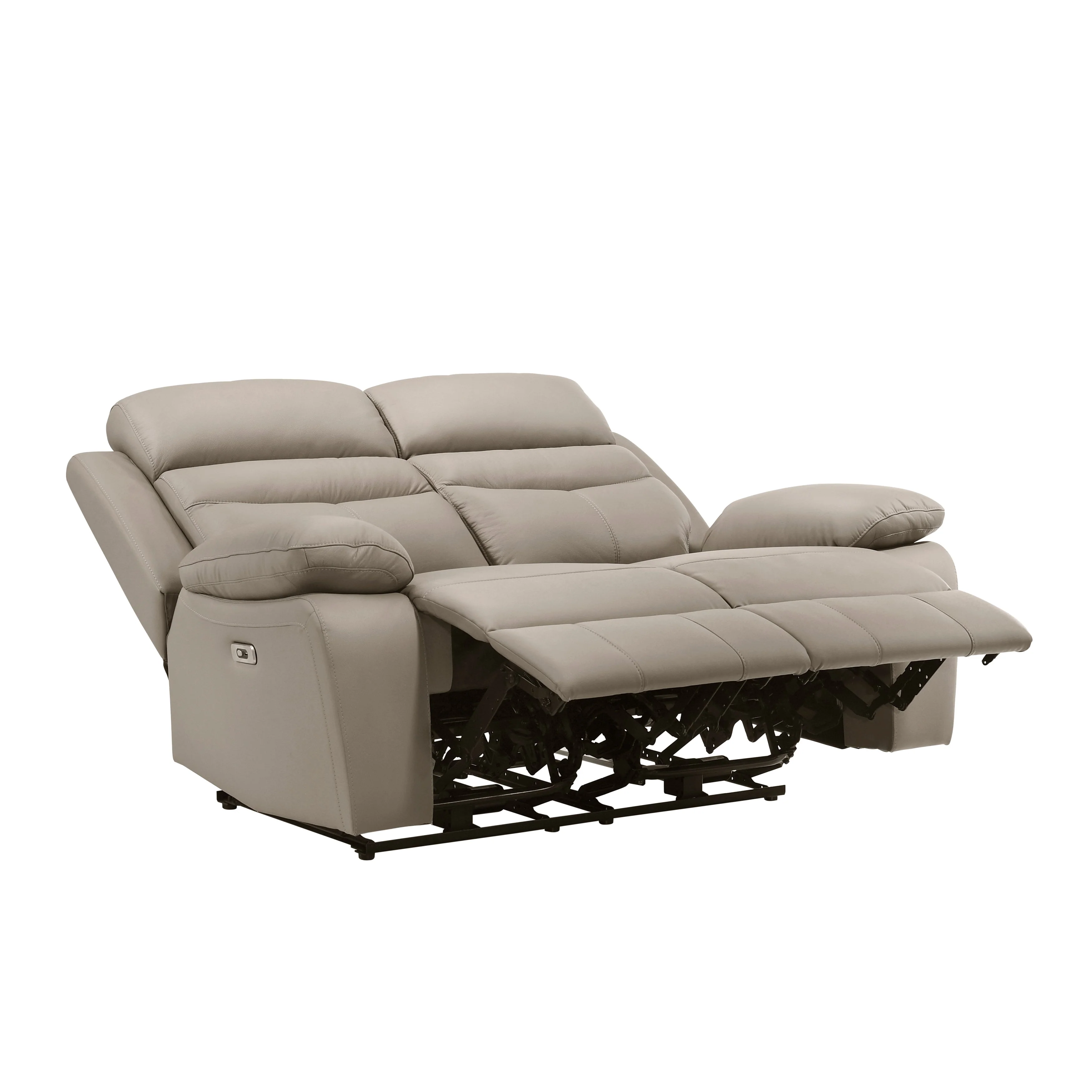 Hancock Latte Leather Power Double Reclining Loveseat - Image 5