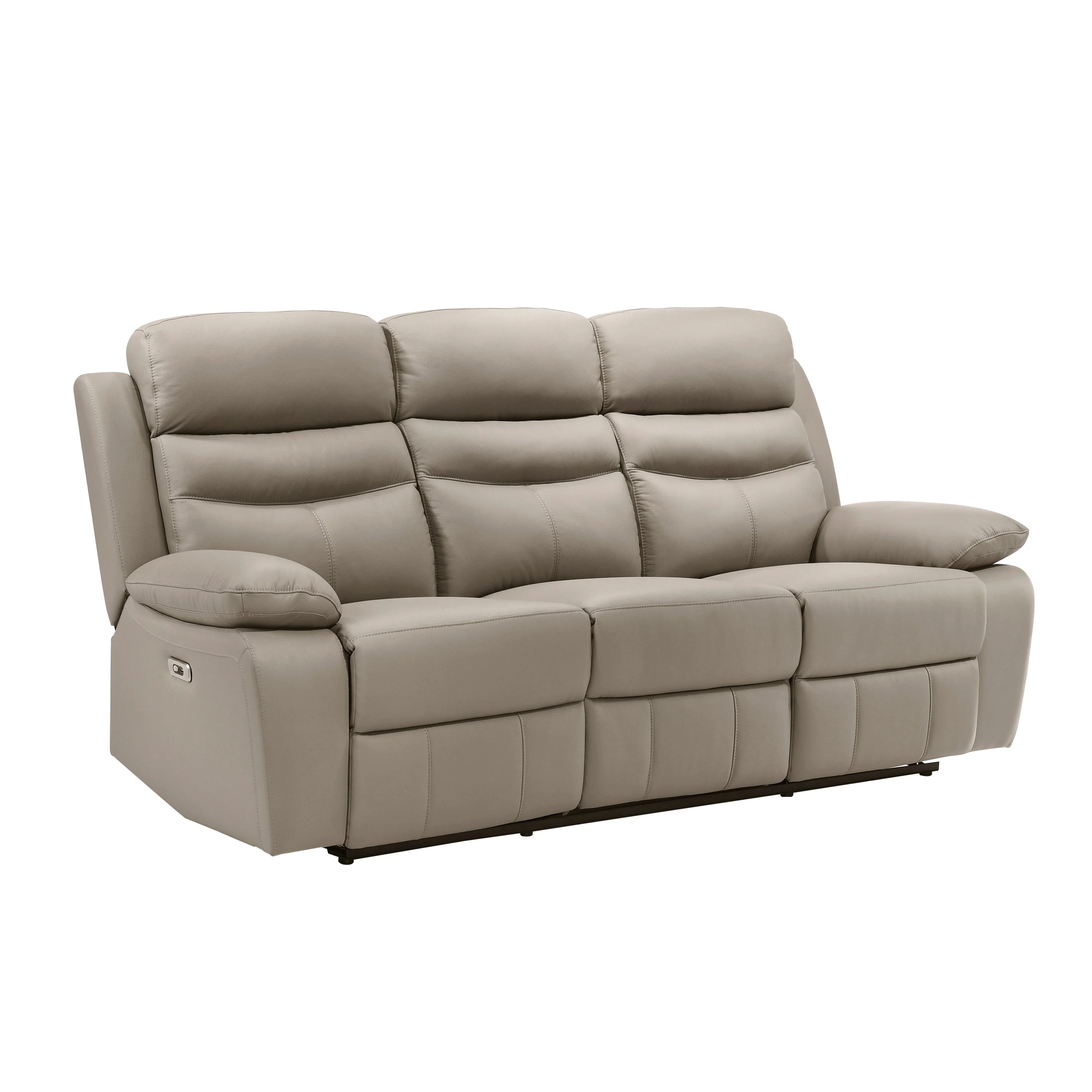 Hancock Latte Leather Power Double Reclining Sofa - Image 3