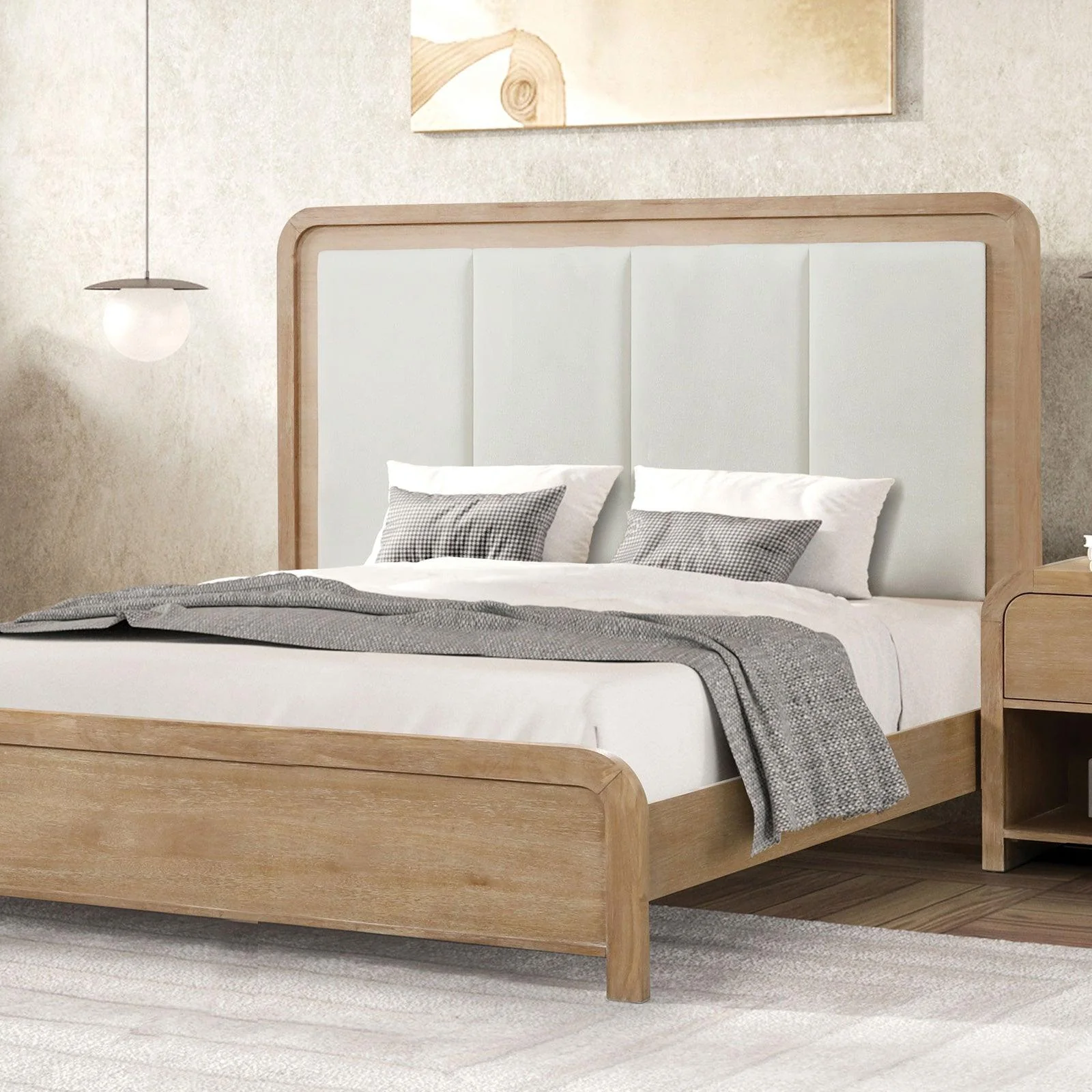 Handforth Natural Upholstered Queen Bed - Image 3