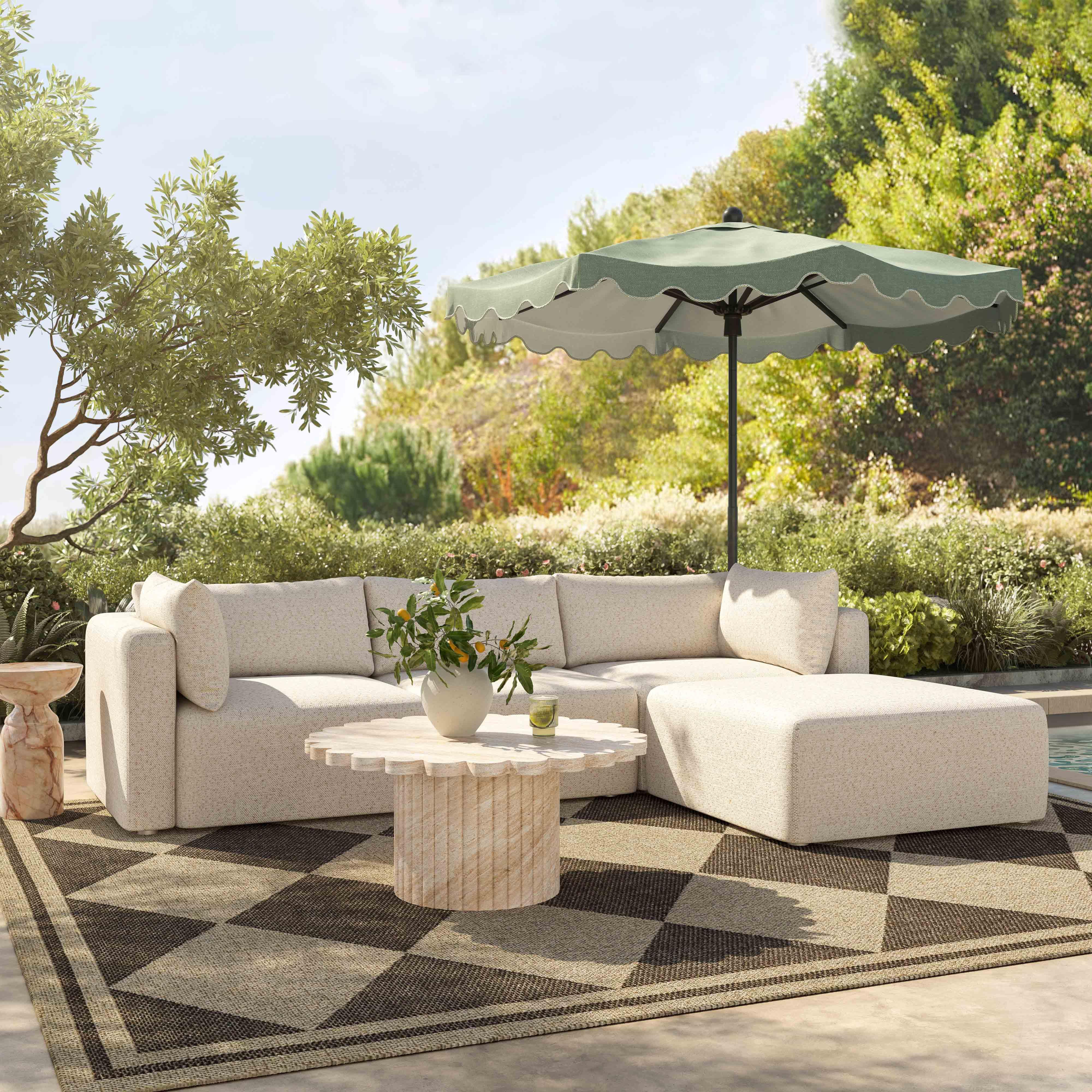 Hangover 81" Cream Outdoor Modular Loveseat - Image 2