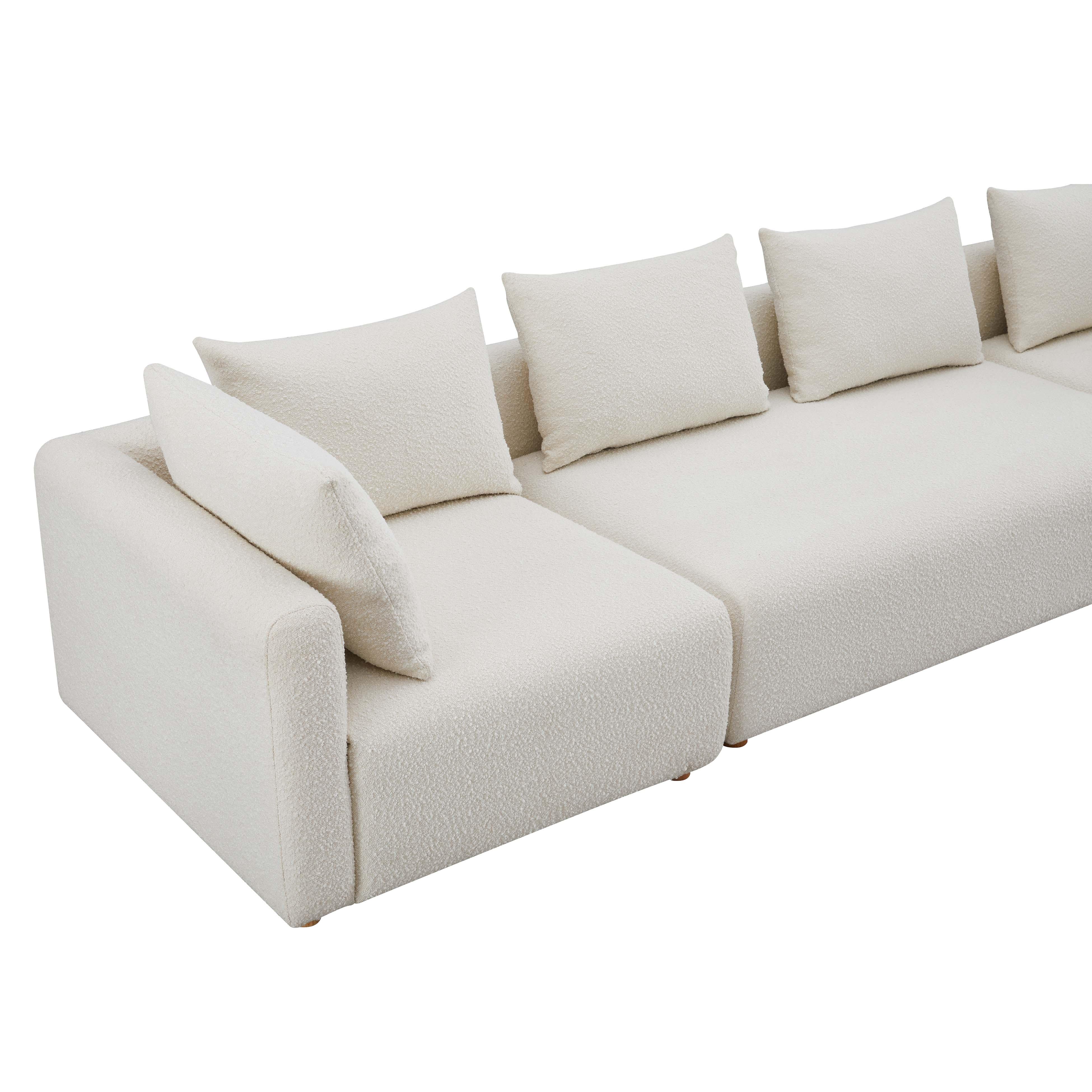 Hangover Cream Boucle 145" Long Sofa - Image 3