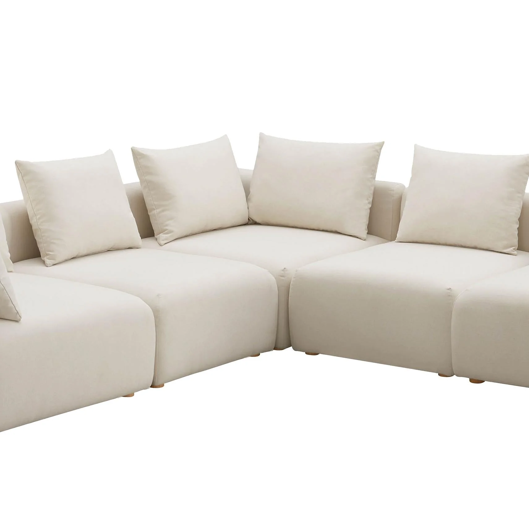 Hangover Cream Performance Linen 5-Piece Modular L-Sectional - Image 3