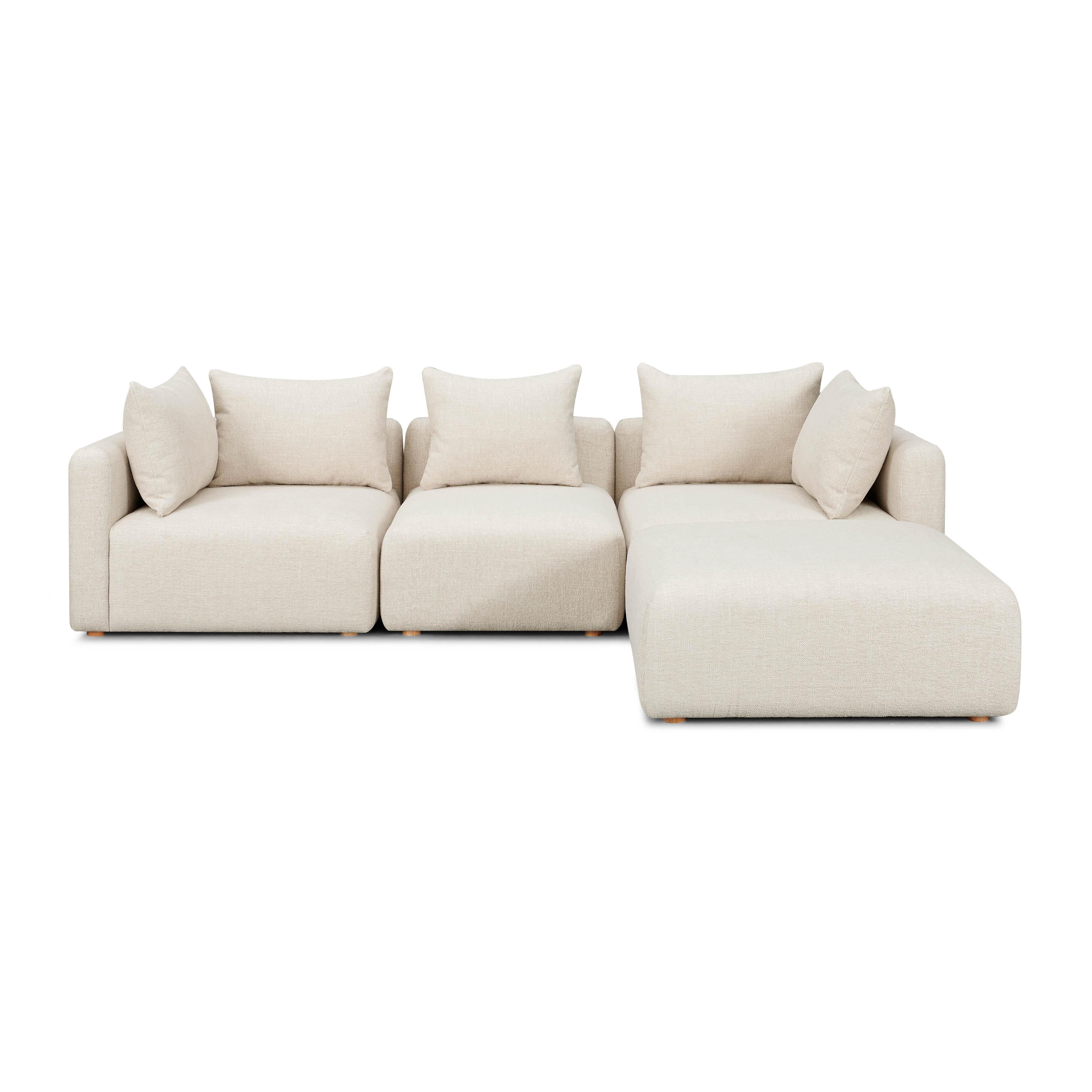 Hangover Heavy Textured Fabric 4-Piece Modular Sectional
