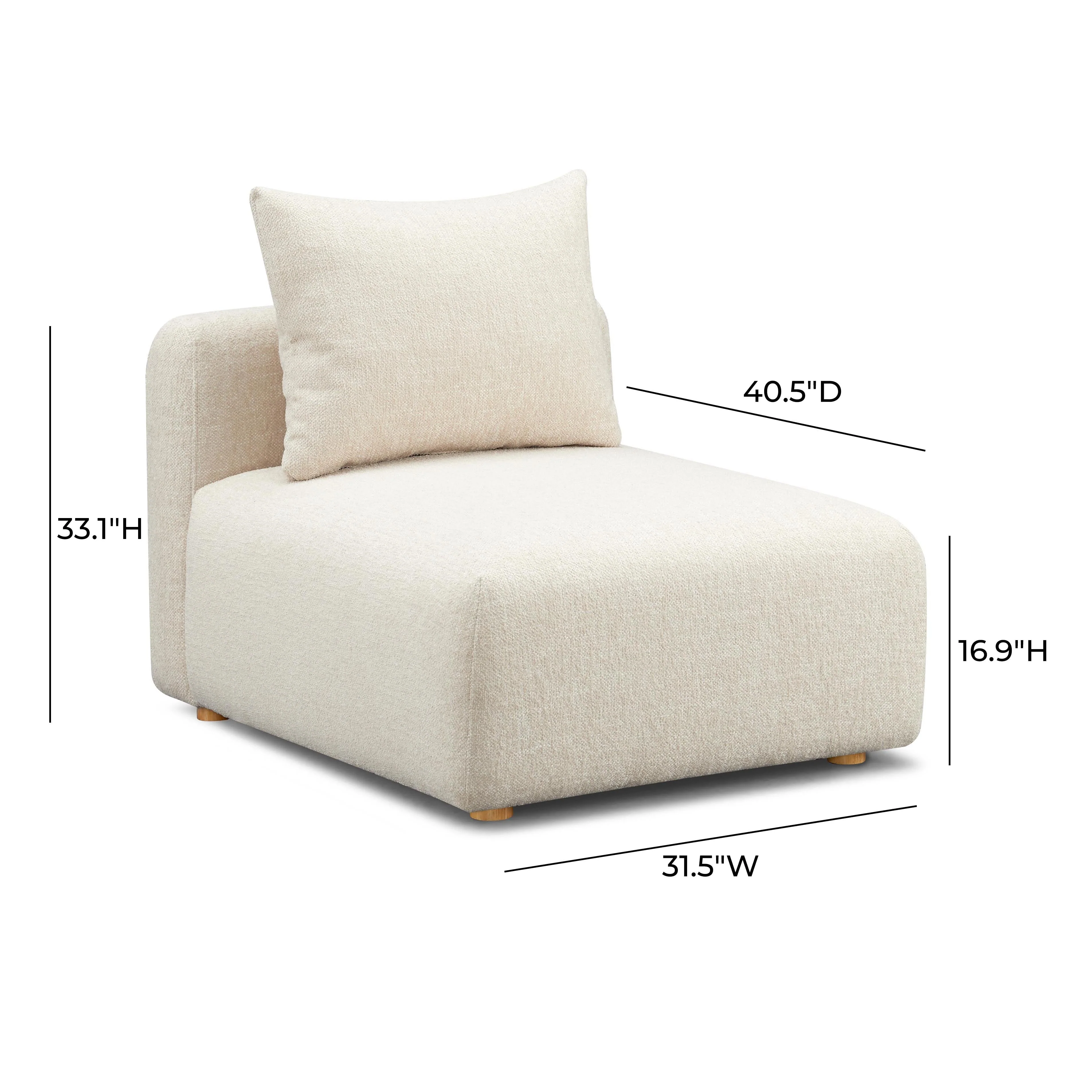 Hangover Heavy Textured Fabric Modular Armless Chair - Image 5