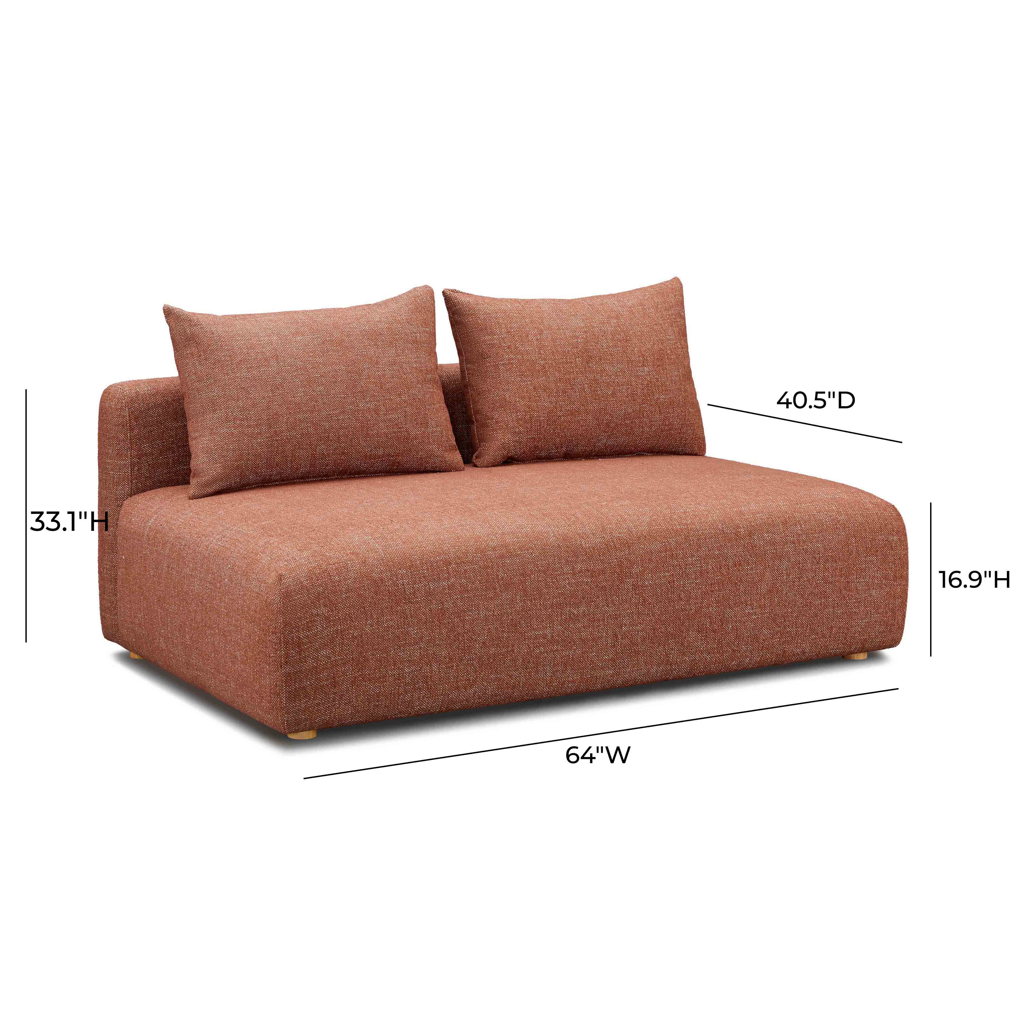 Hangover Heavy Textured Fabric Modular Loveseat - Image 11