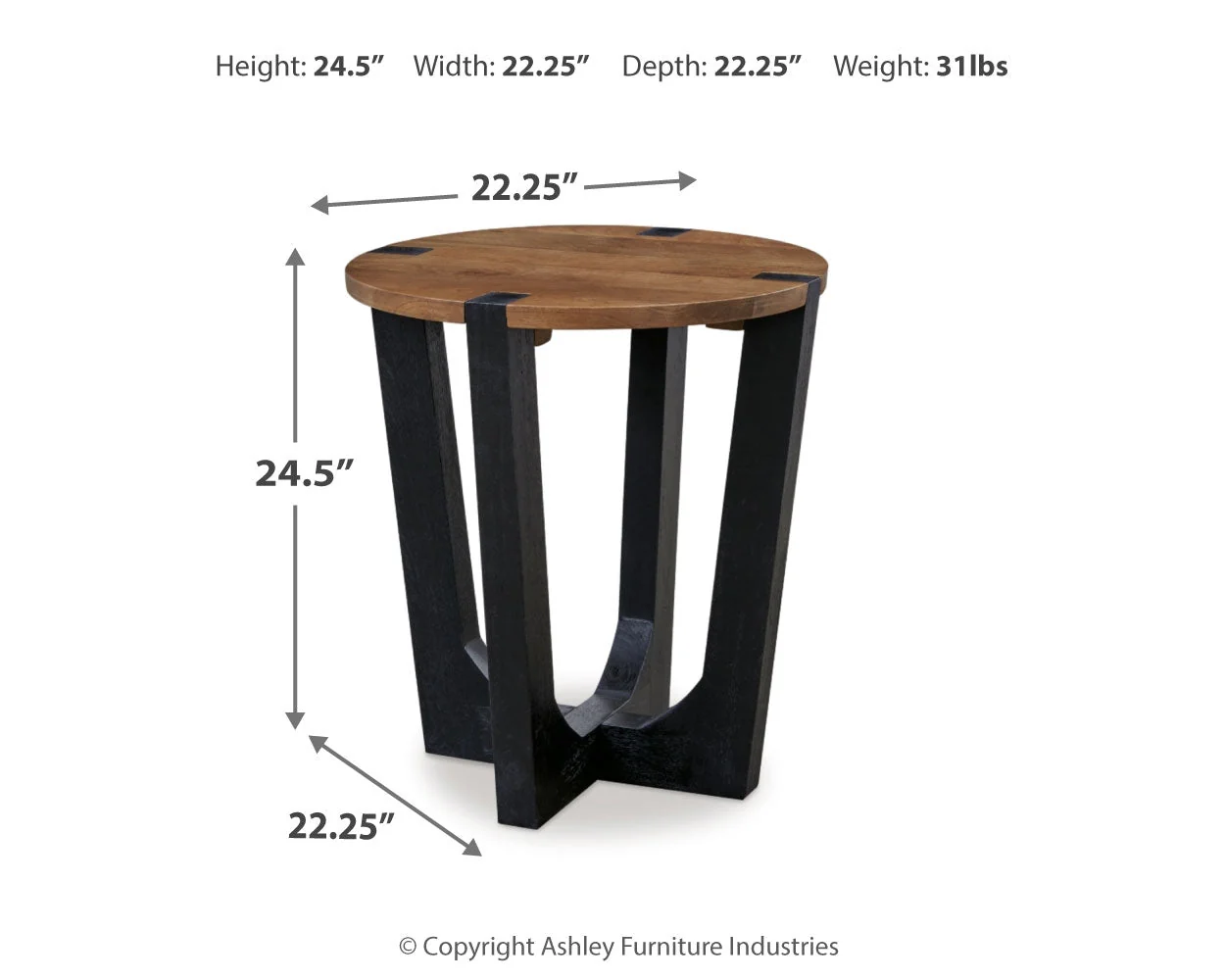 Hanneforth Coffee Table with 1 End Table in Brown/Black - Image 8