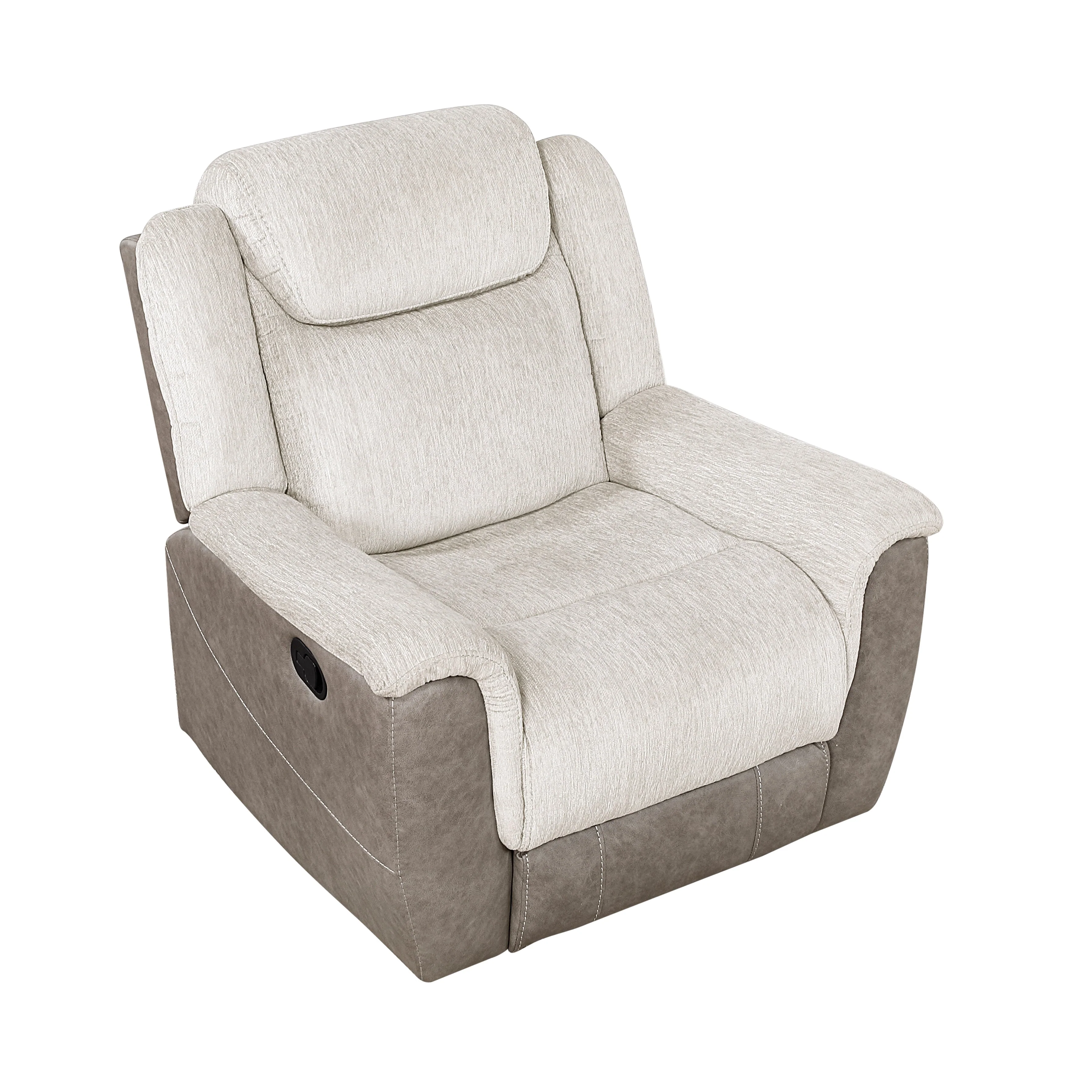 Harriette Beige/Brown Reclining Chair - Image 4