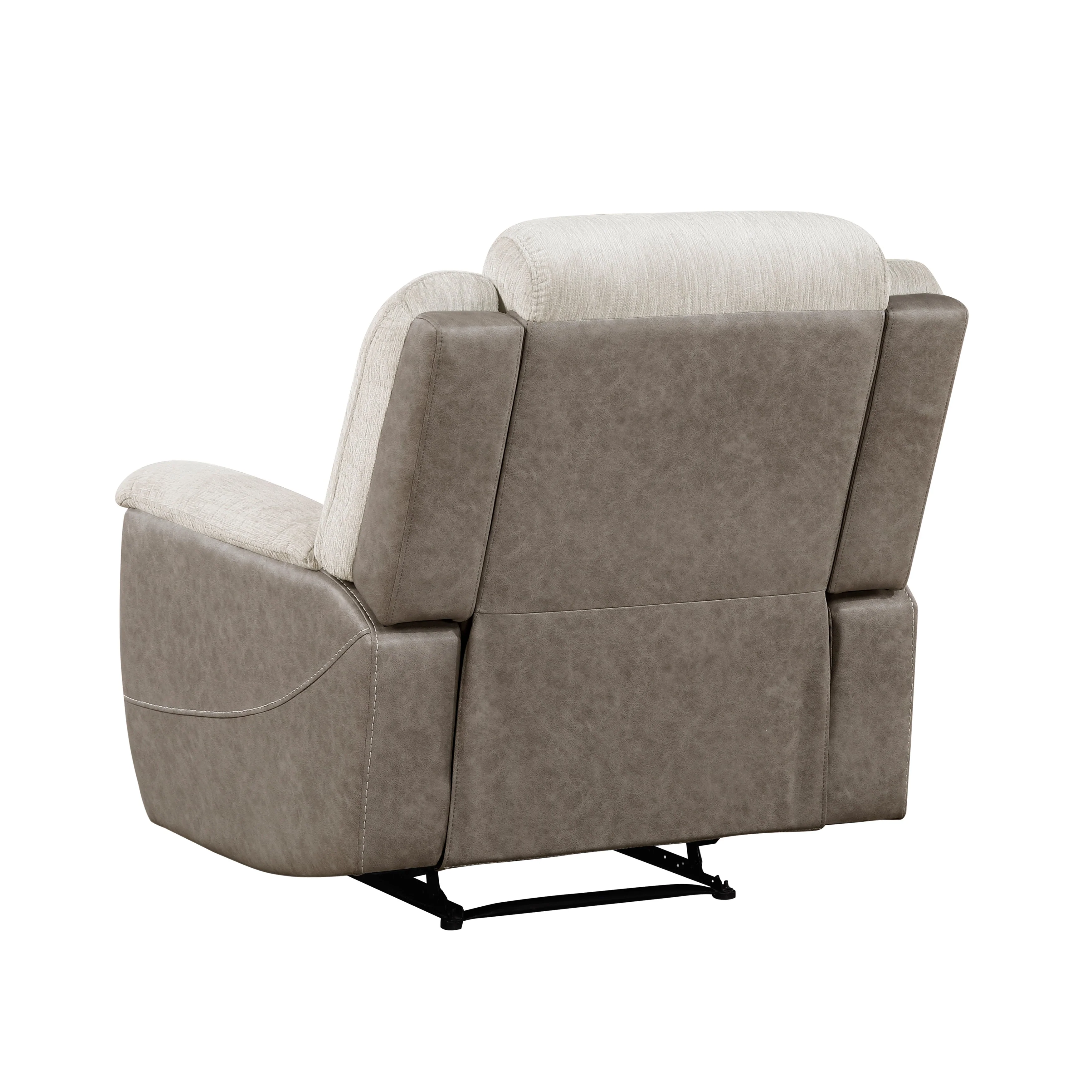 Harriette Beige/Brown Reclining Chair - Image 5