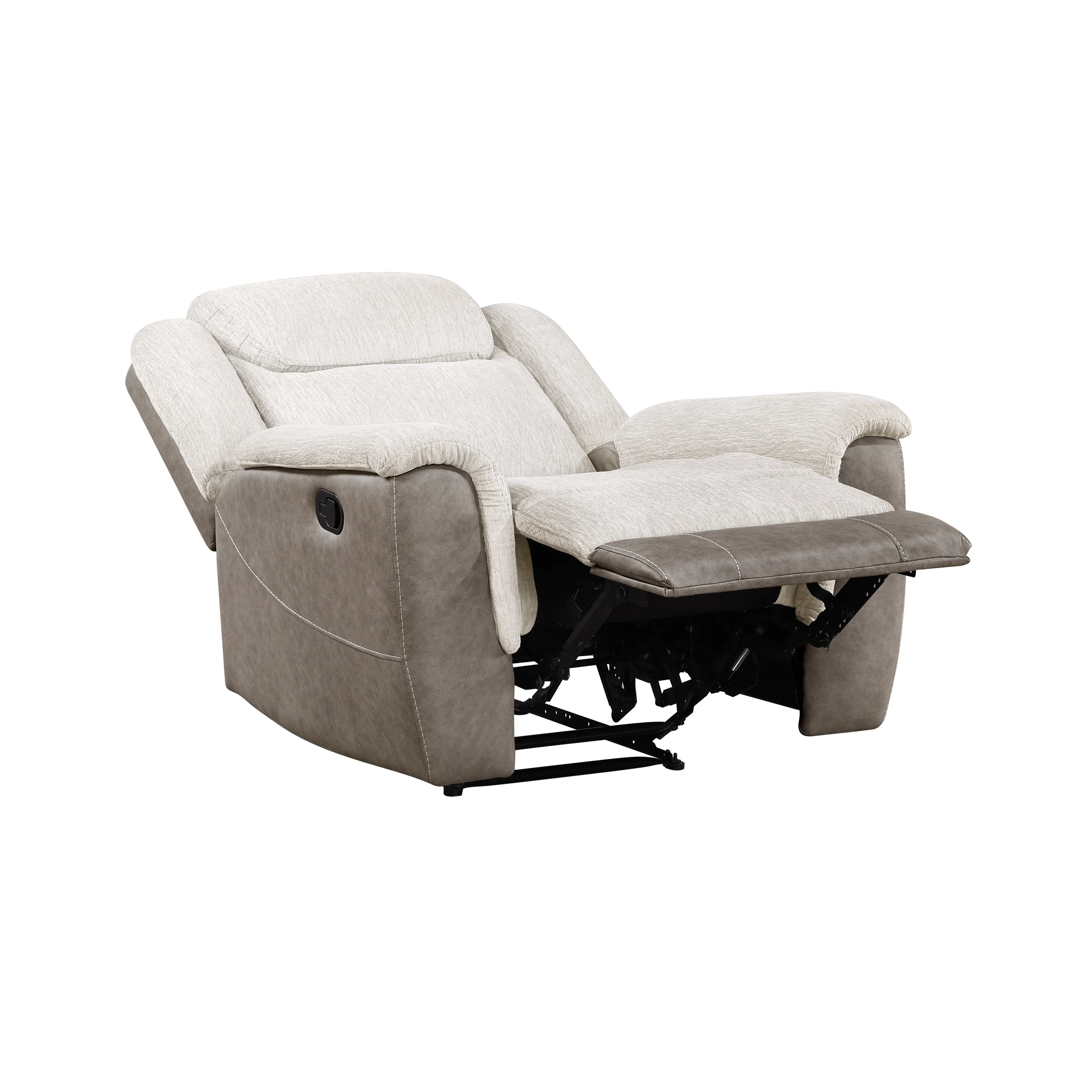 Harriette Beige/Brown Reclining Chair - Image 7