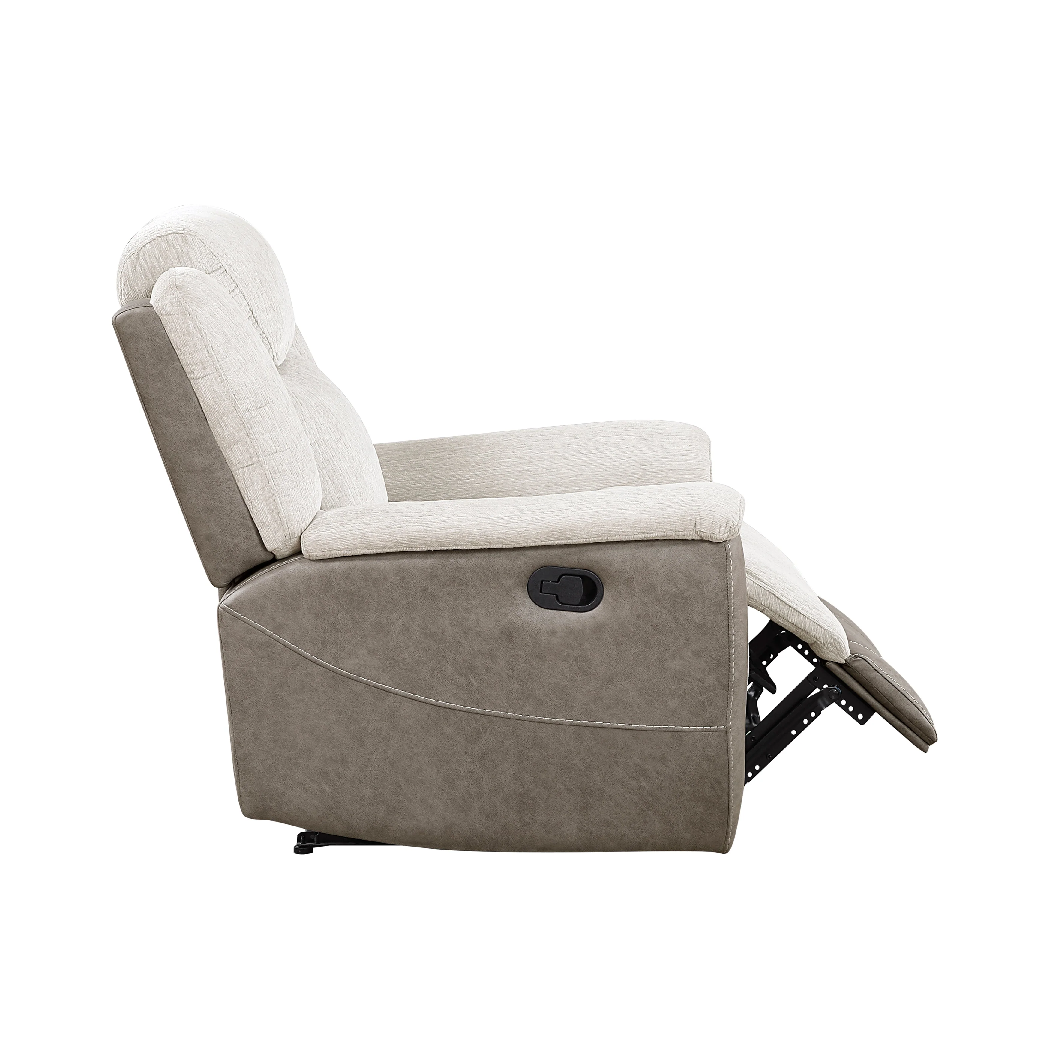 Harriette Beige/Brown Reclining Chair - Image 8