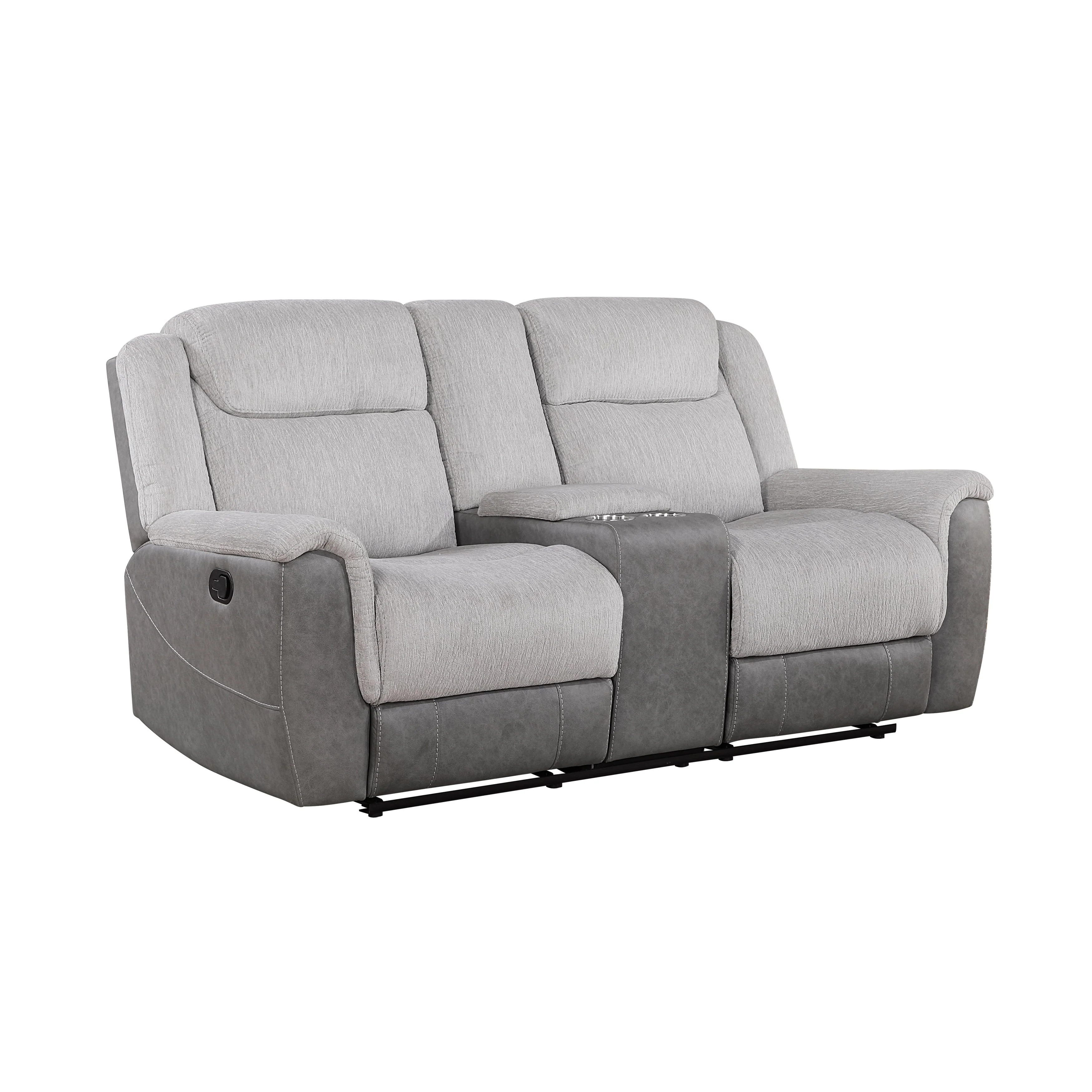 Harriette Gray Double Reclining Loveseat with Center Console