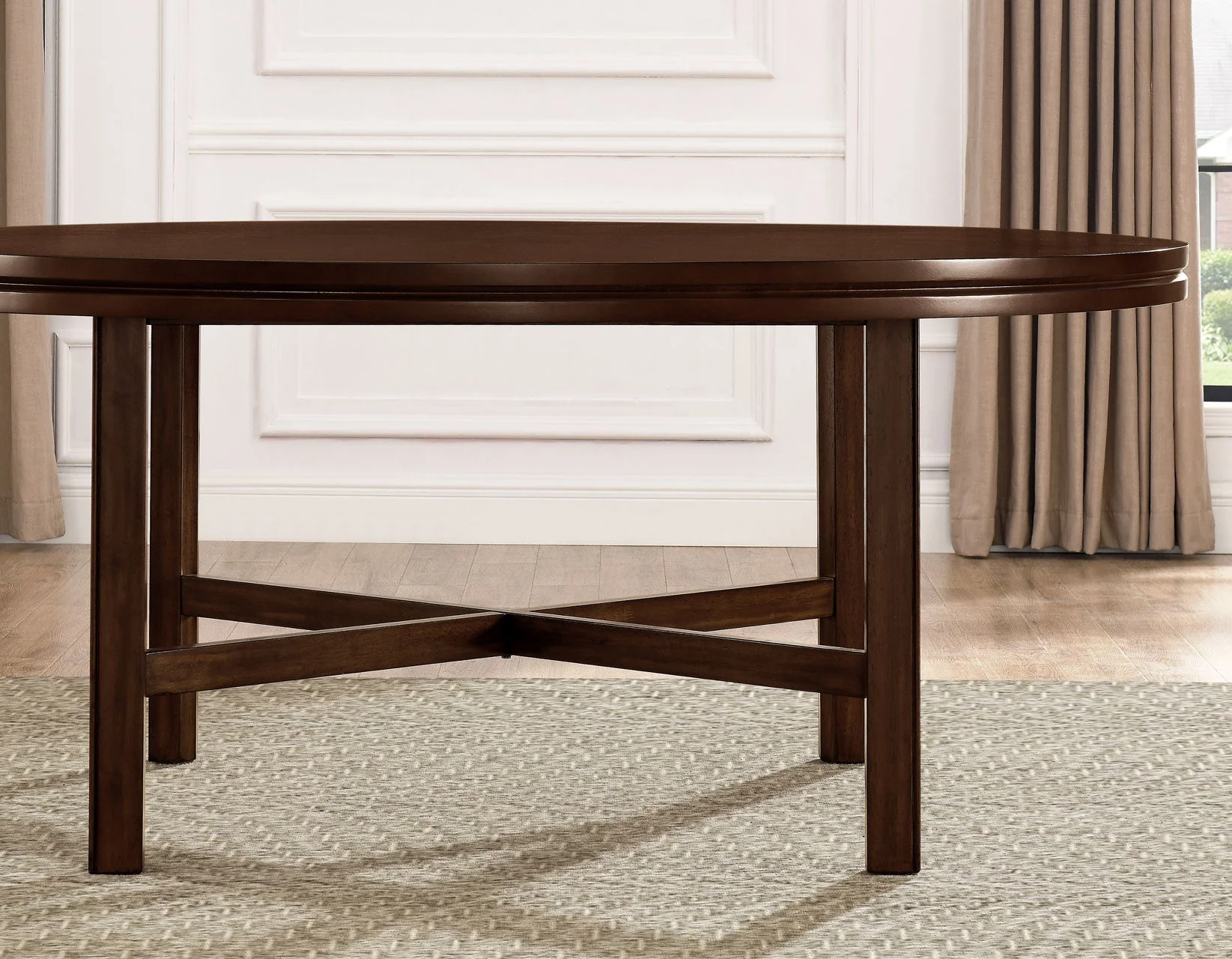 Hartford Espresso Brown Round Dining Room Set with Lazy Susan - Image 4