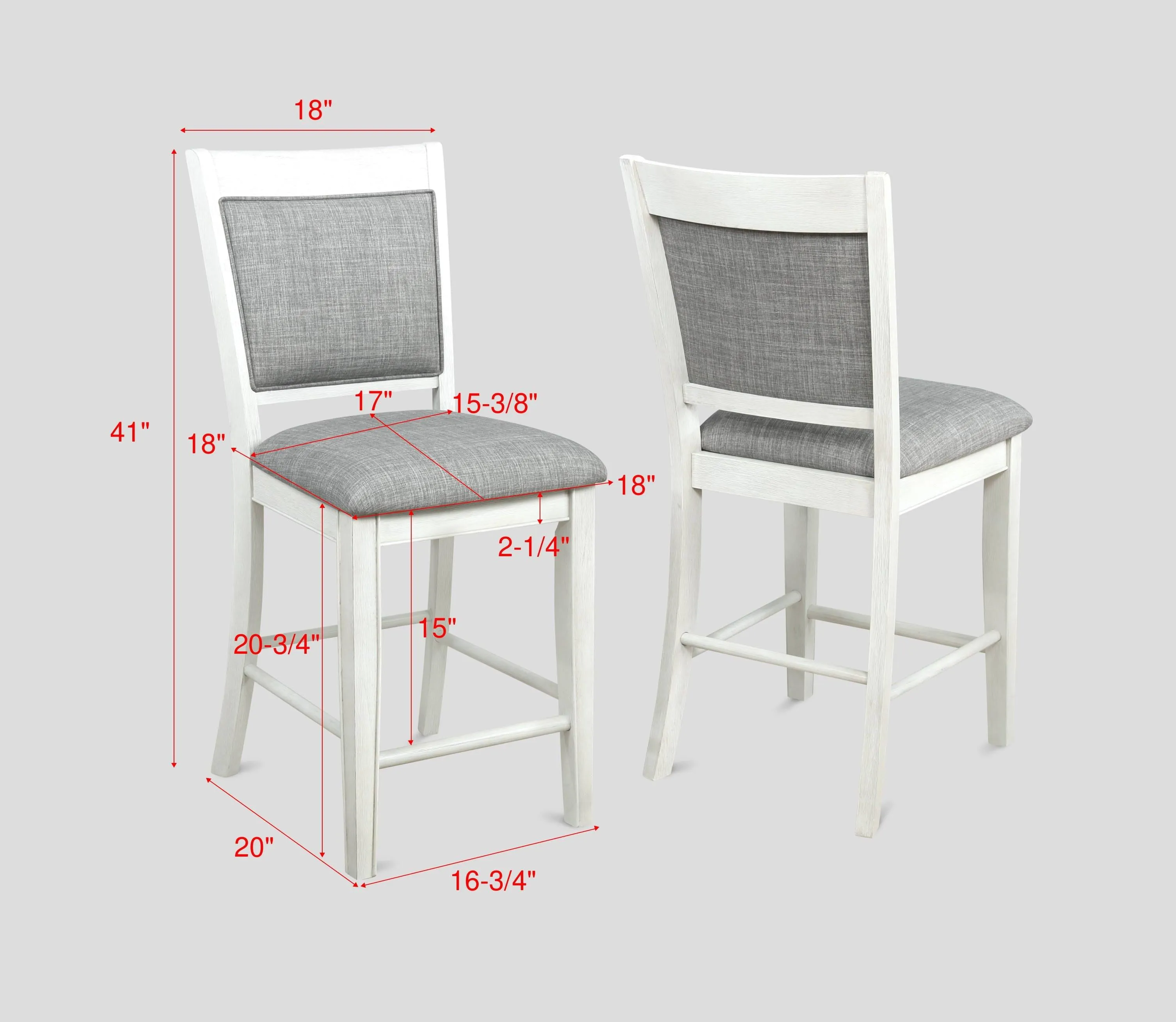 Hartwell Chalk Gray Counter Height Chair, Set of 2 - Image 4