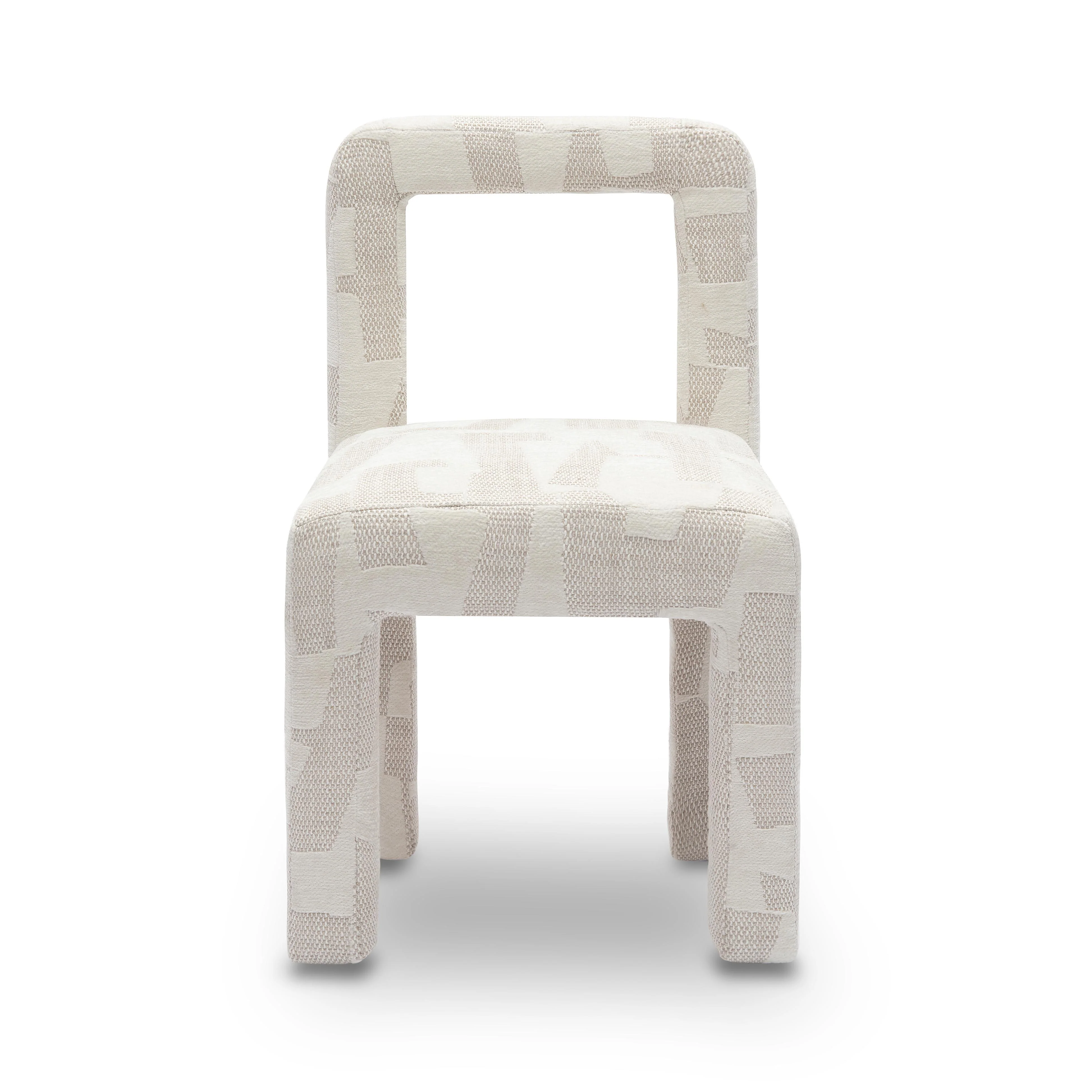 Hazel Cream Patterned Jacquard Dining Chair - Image 3