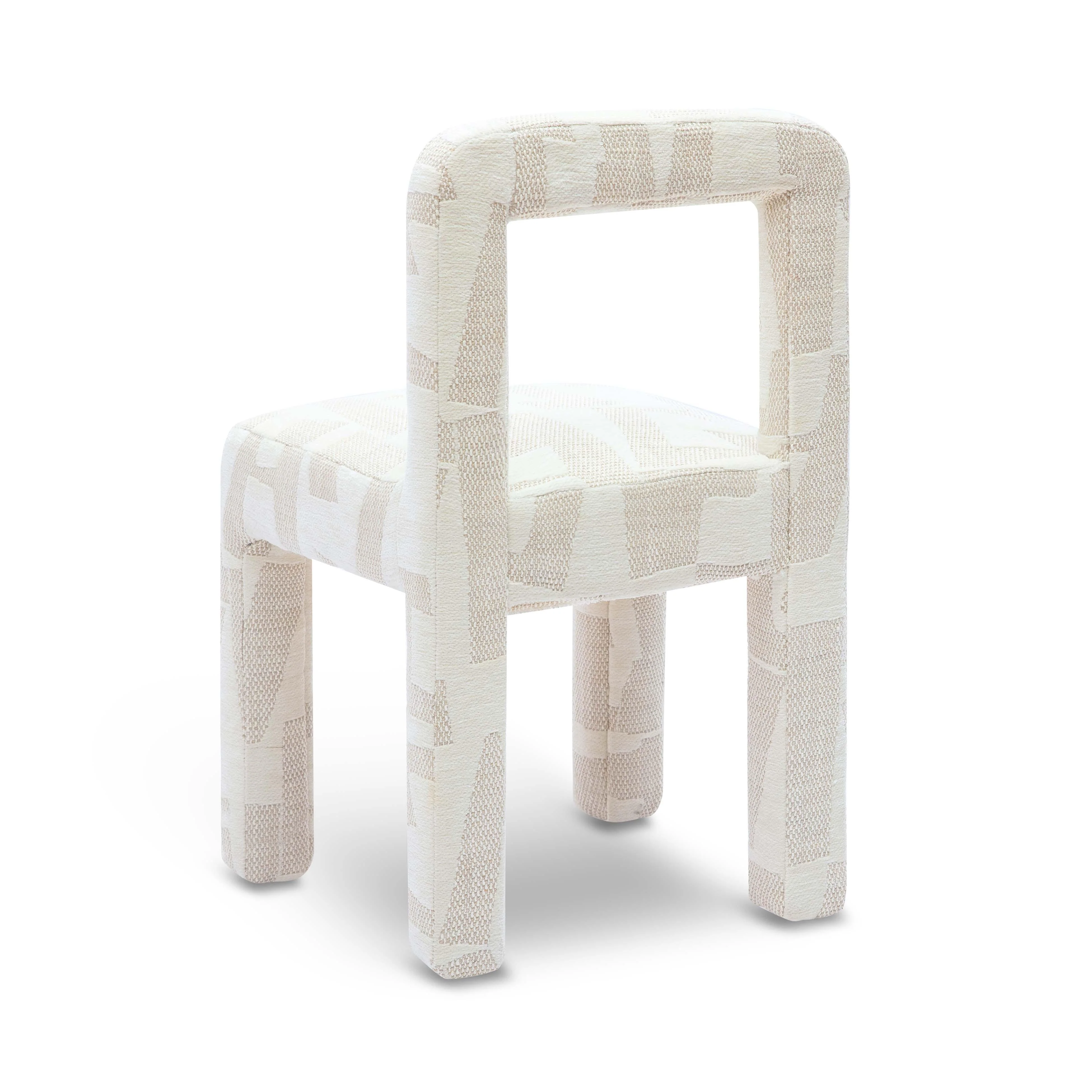 Hazel Cream Patterned Jacquard Dining Chair - Image 4