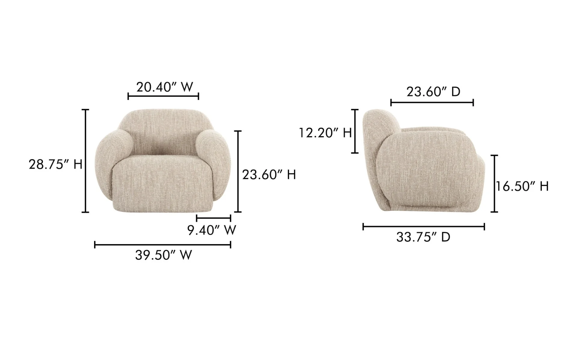 Hazel Lounge Chair Off White - Image 8