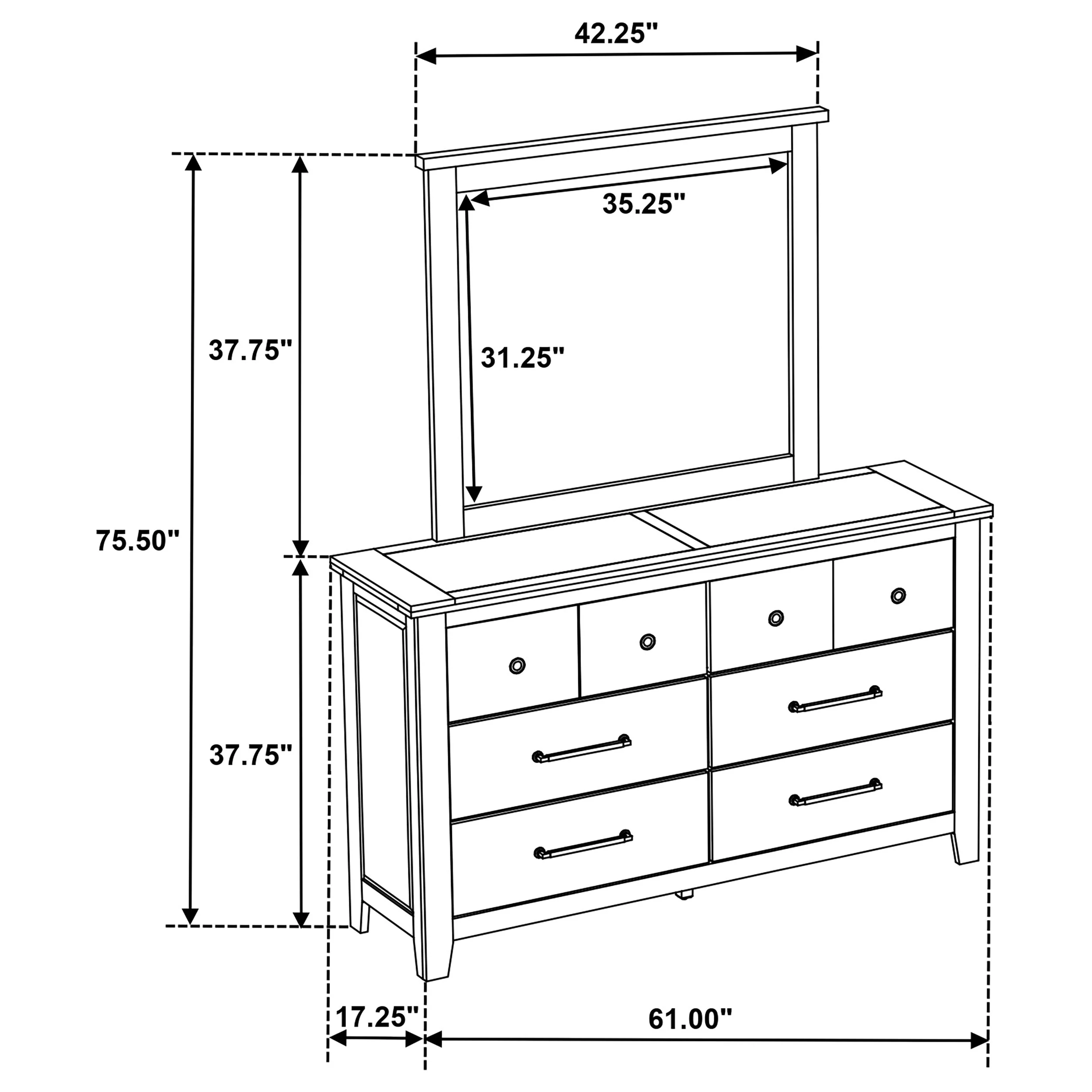Hazlewood Vineyard Oak 6-drawer Bedroom Dresser with Mirror - Image 13