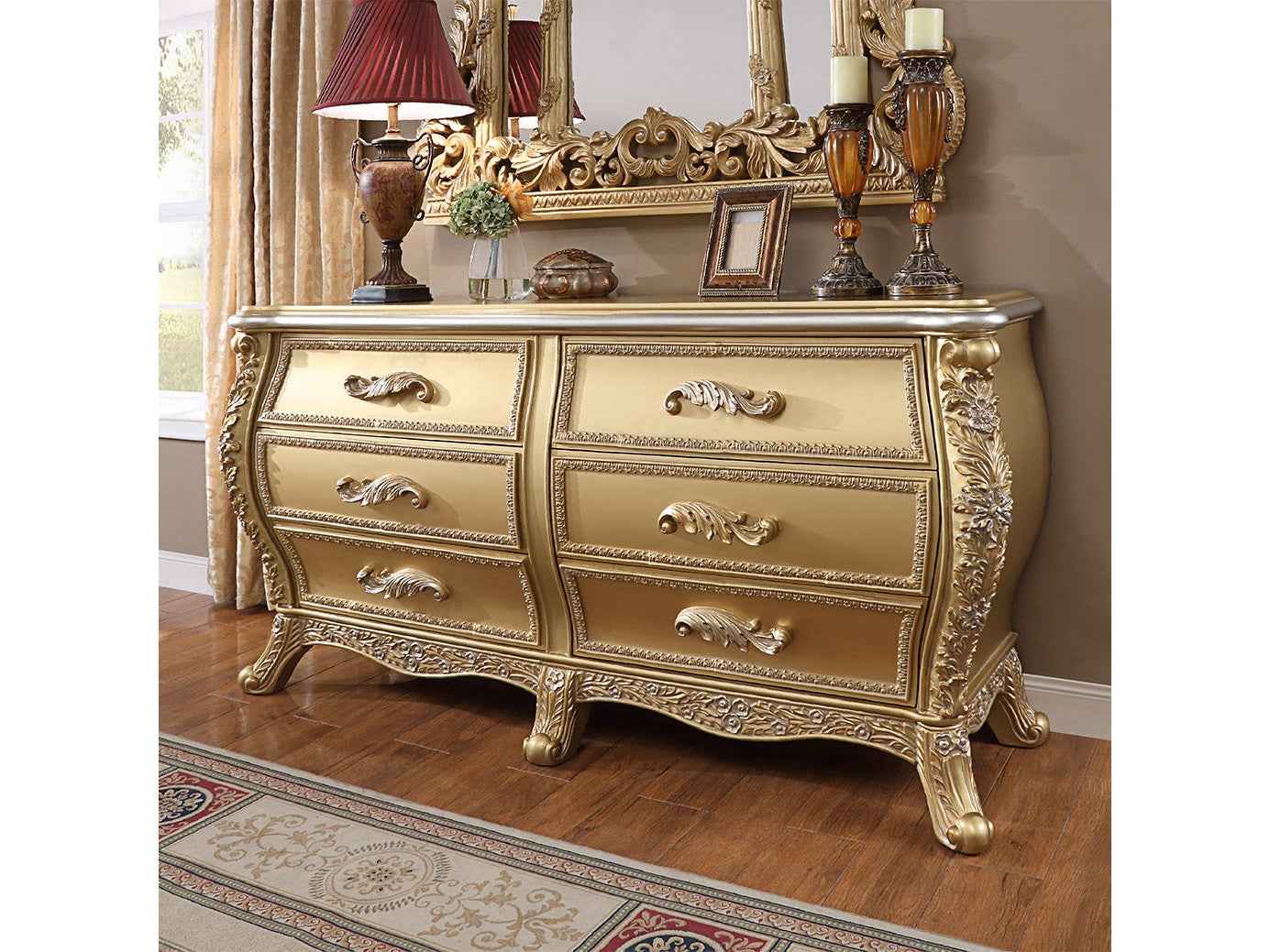 HD-1801 Bright Gold Dresser