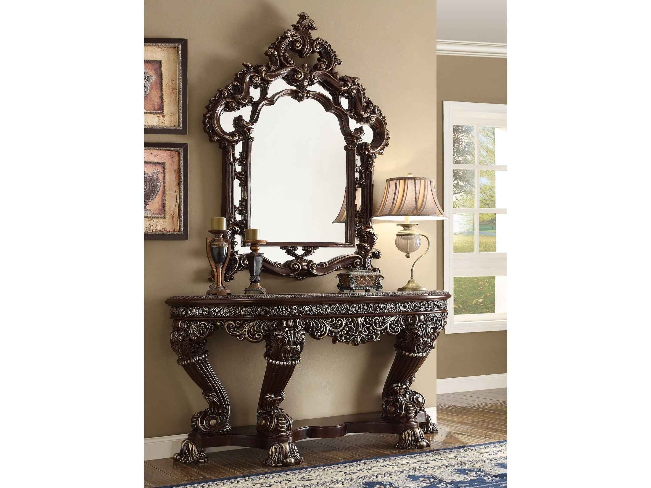 HD-8017 Brown Cherry Console Table