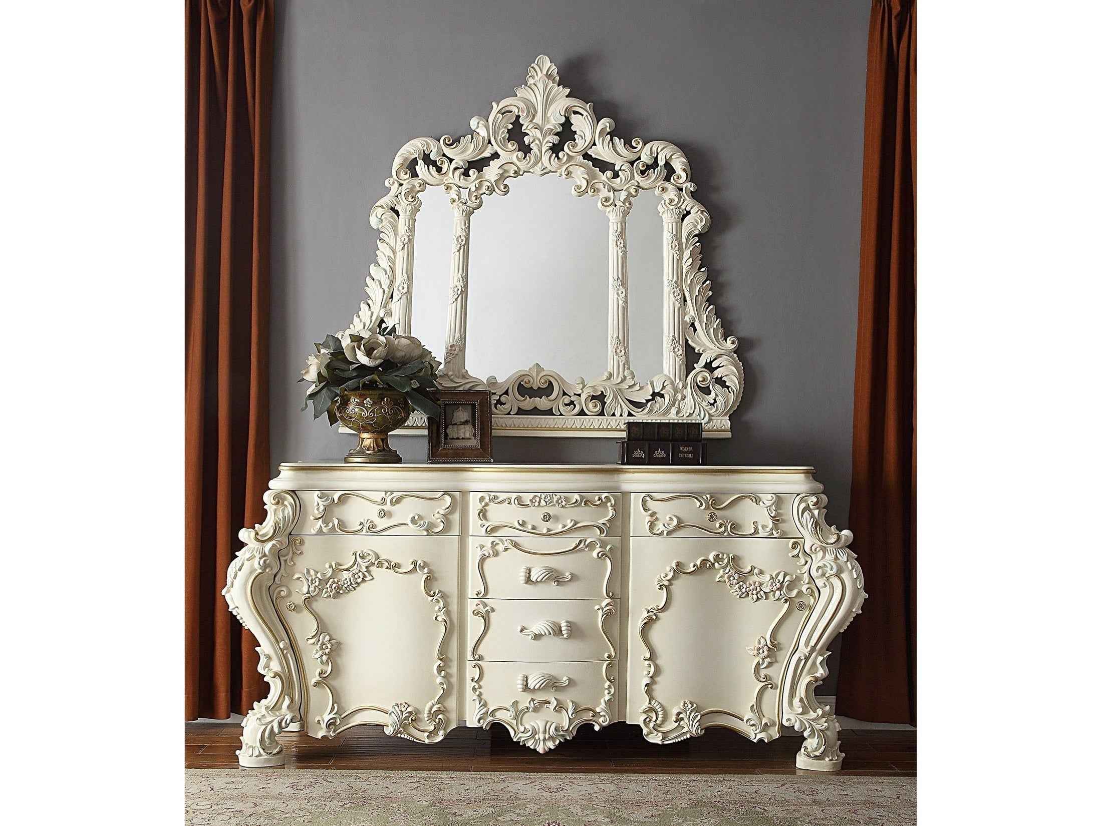 HD-8089 White Gloss Dresser