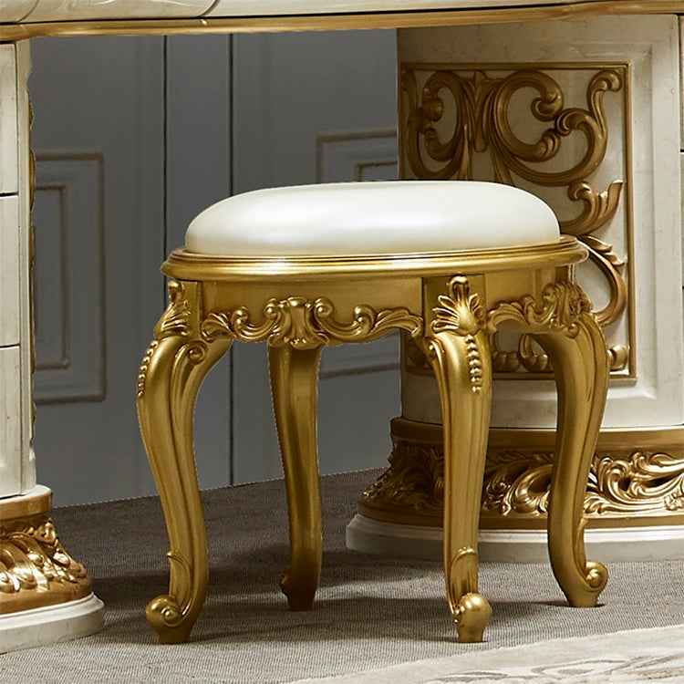 HD-ST903 Ivory/Gold Highlights Stool