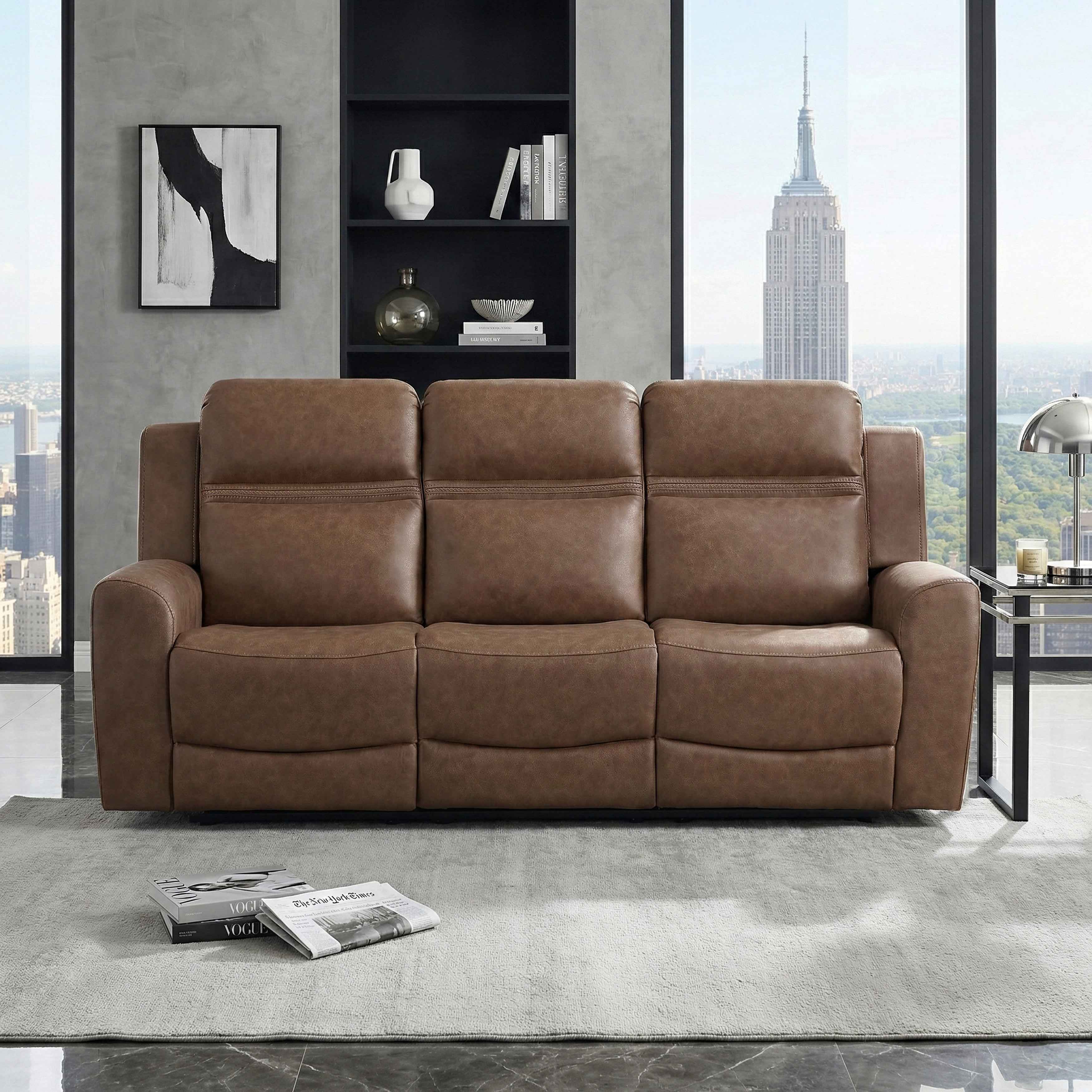 Hearth Brown Double Reclining Sofa - Image 13