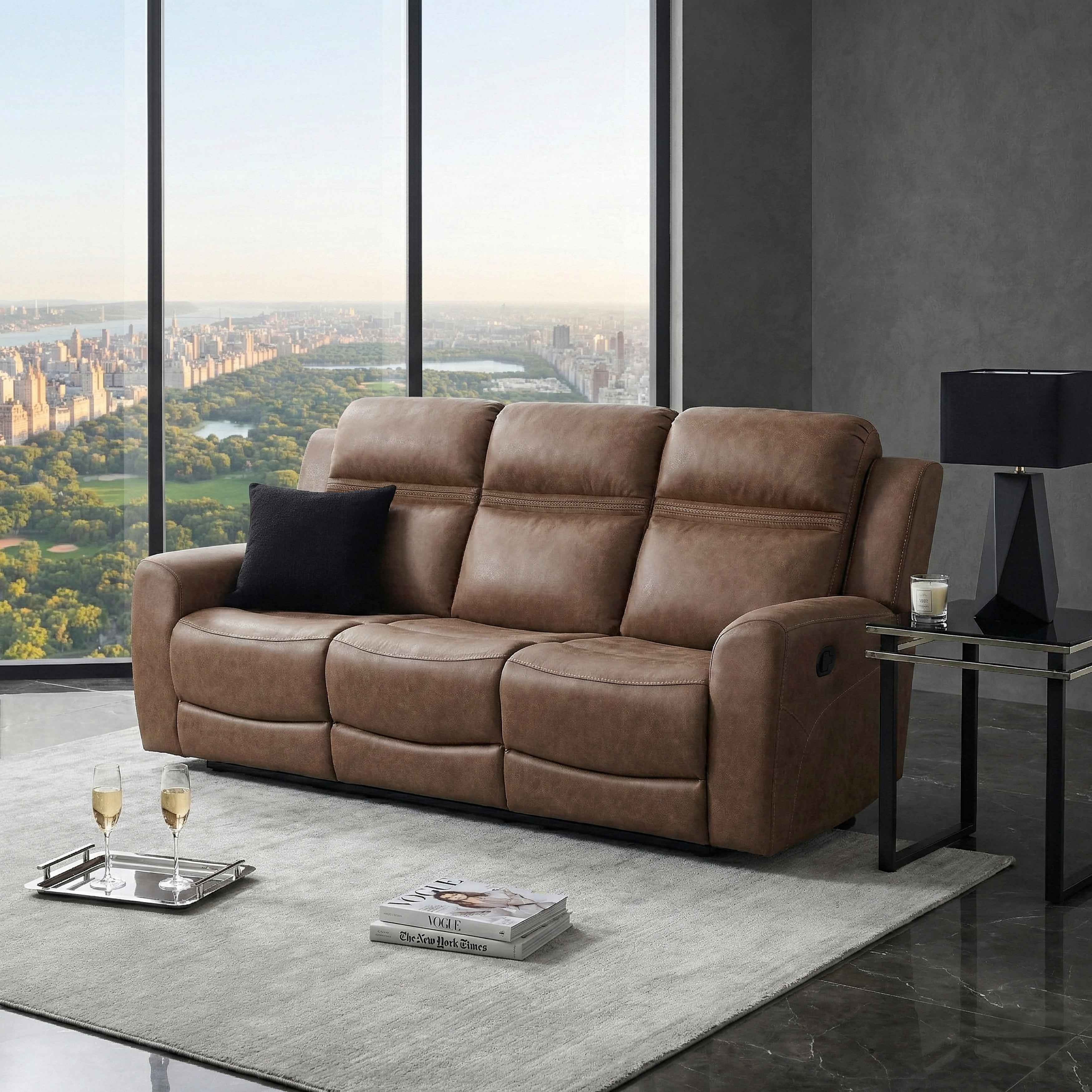 Hearth Brown Double Reclining Sofa - Image 19