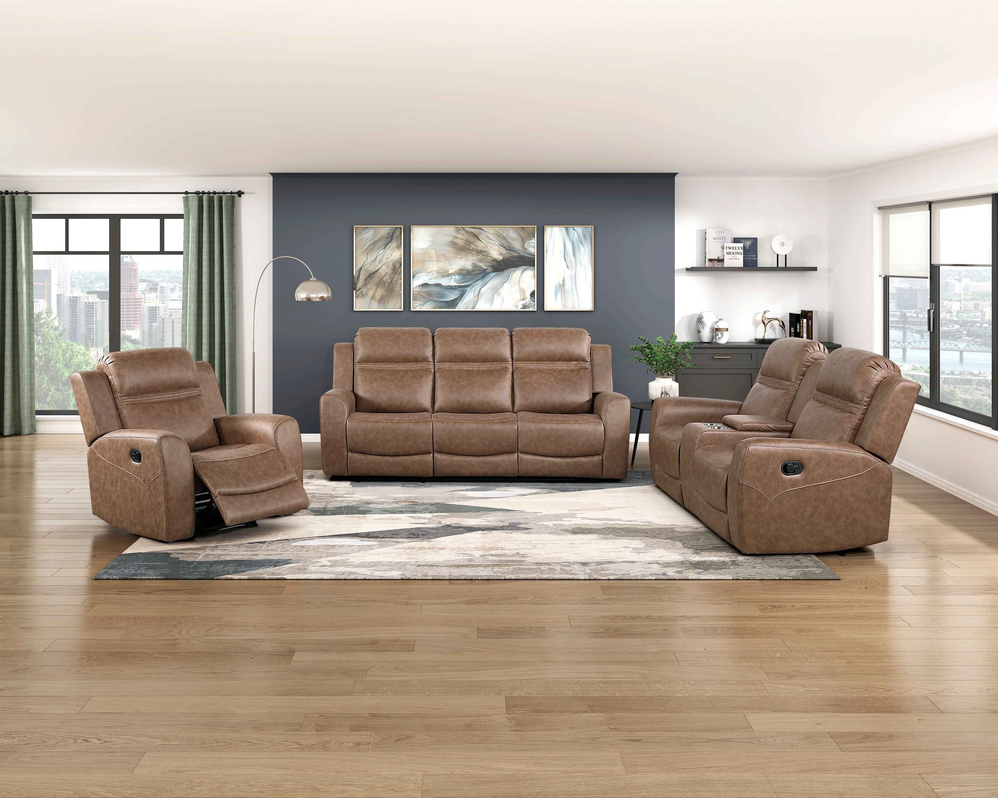 Hearth Brown Reclining Living Room Set
