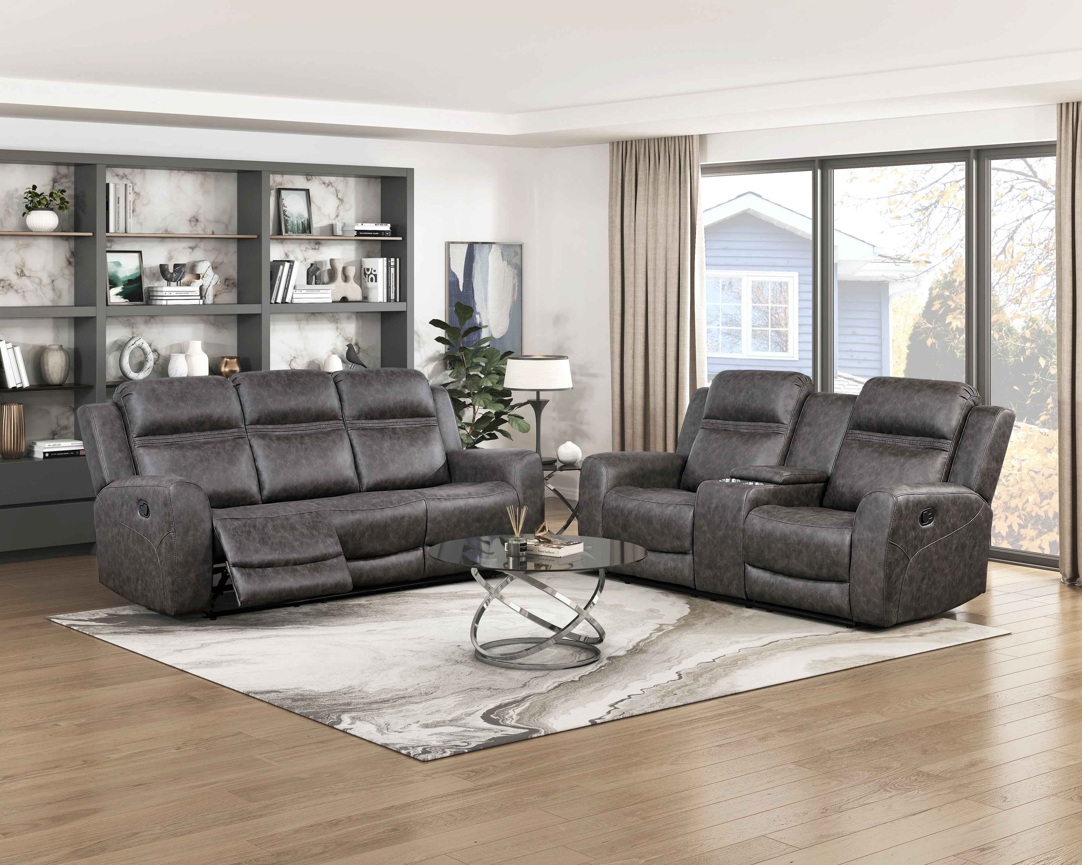 Hearth Charcoal Reclining Living Room Set - Image 17