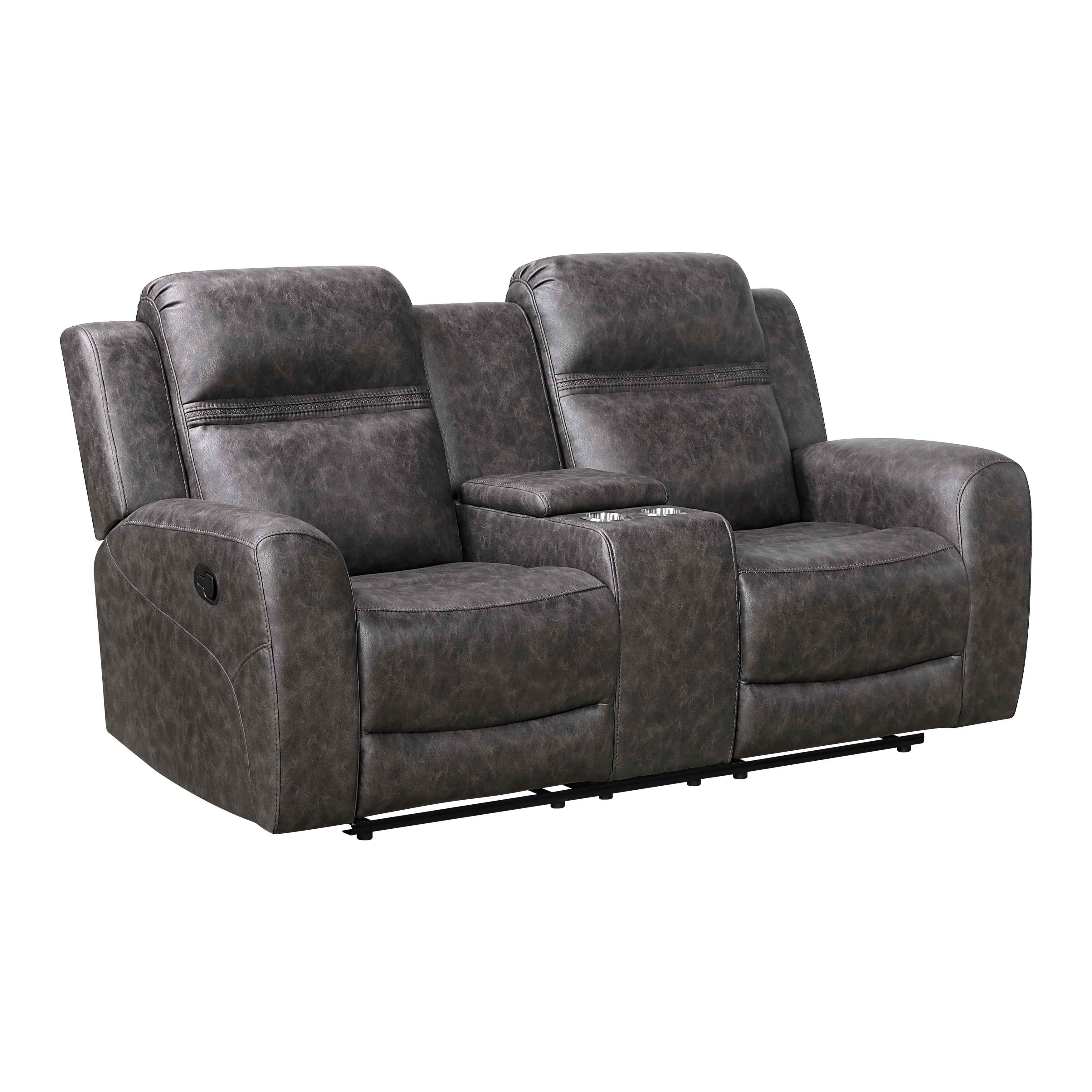 Hearth Charcoal Reclining Living Room Set - Image 7