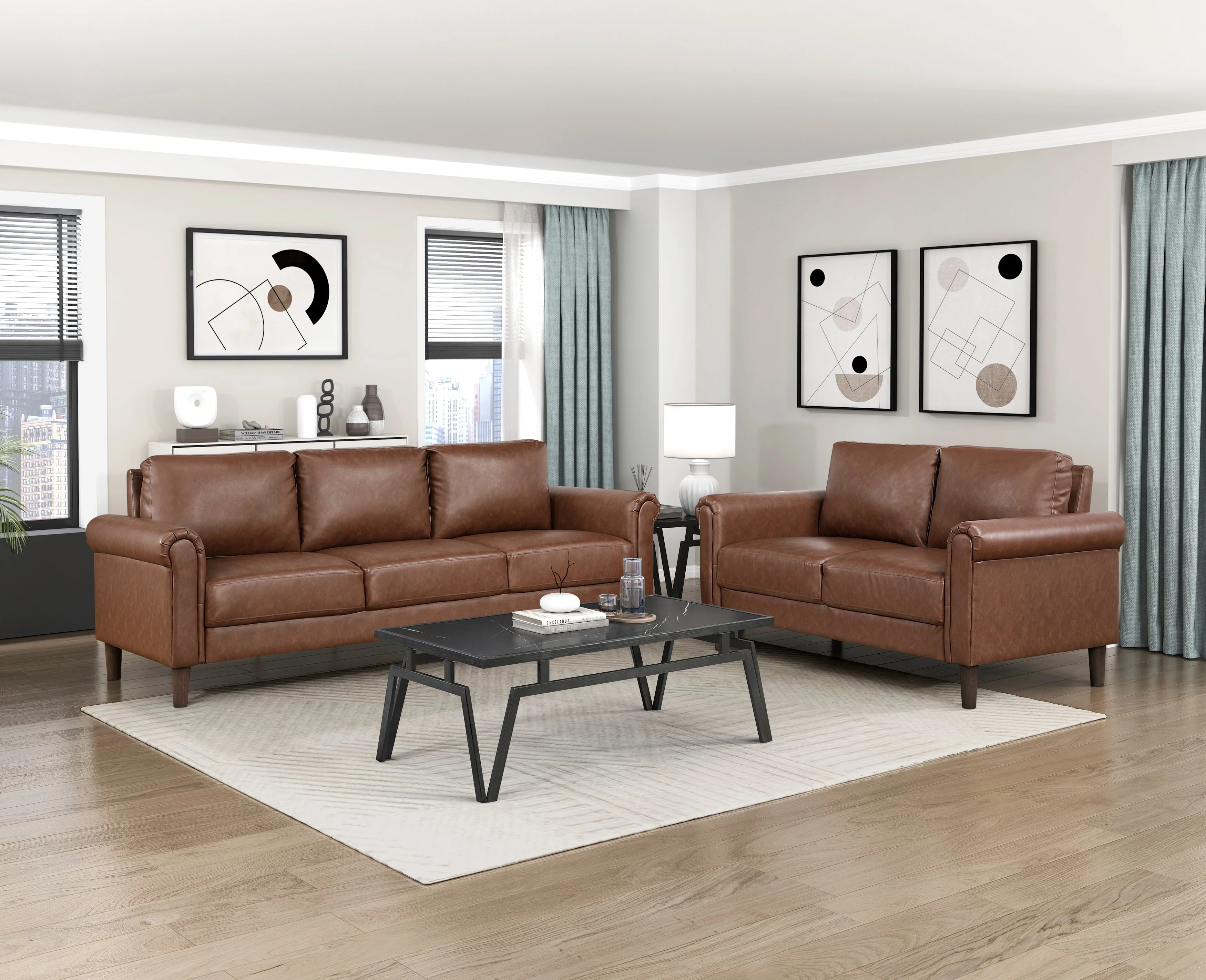 Hector Chocolate Living Room Set - Image 2