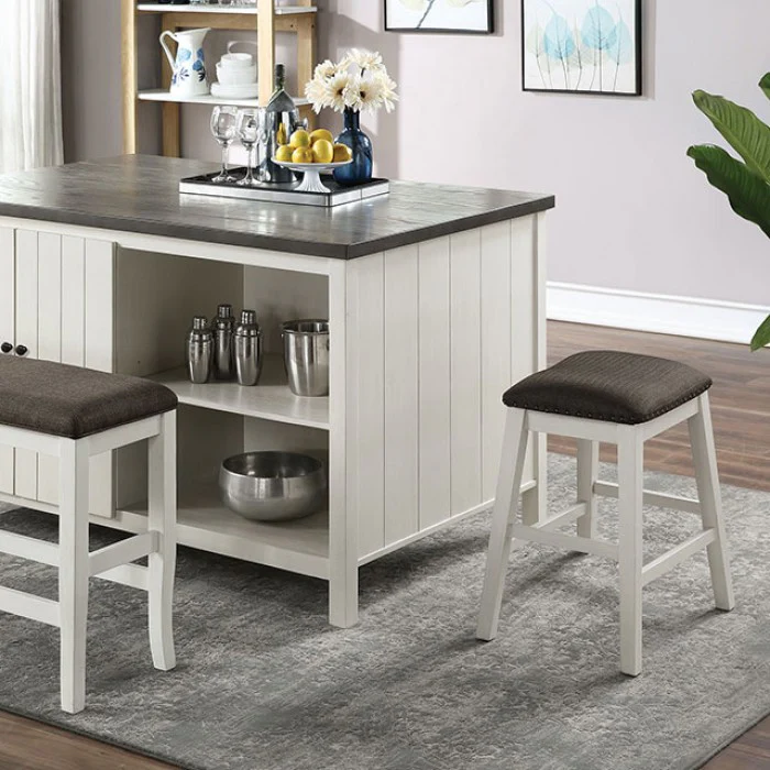 Heidelberg Off-White/Dark Gray 4-Piece Counter Height Table Set - Image 3