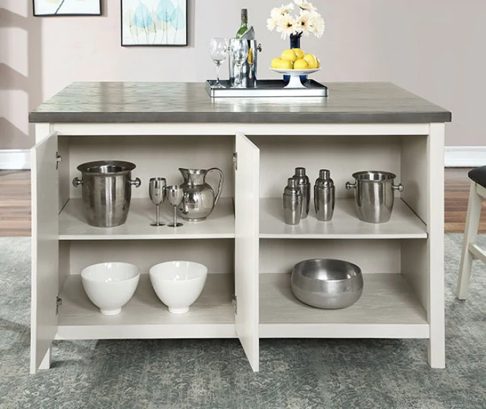 Heidelberg Off-White/Dark Gray 4-Piece Counter Height Table Set - Image 4