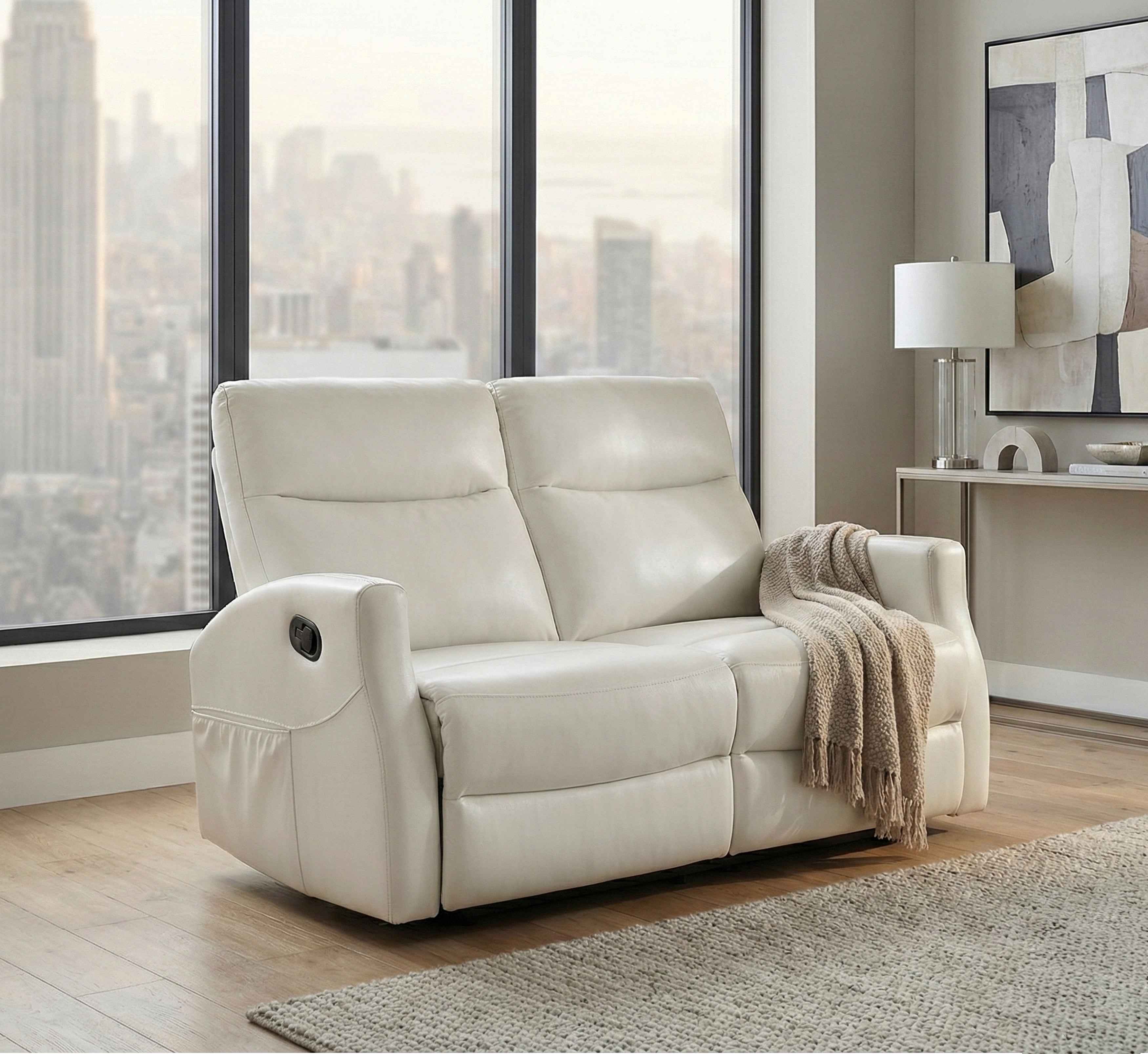 Heisley Beige Double Reclining Loveseat - Image 11