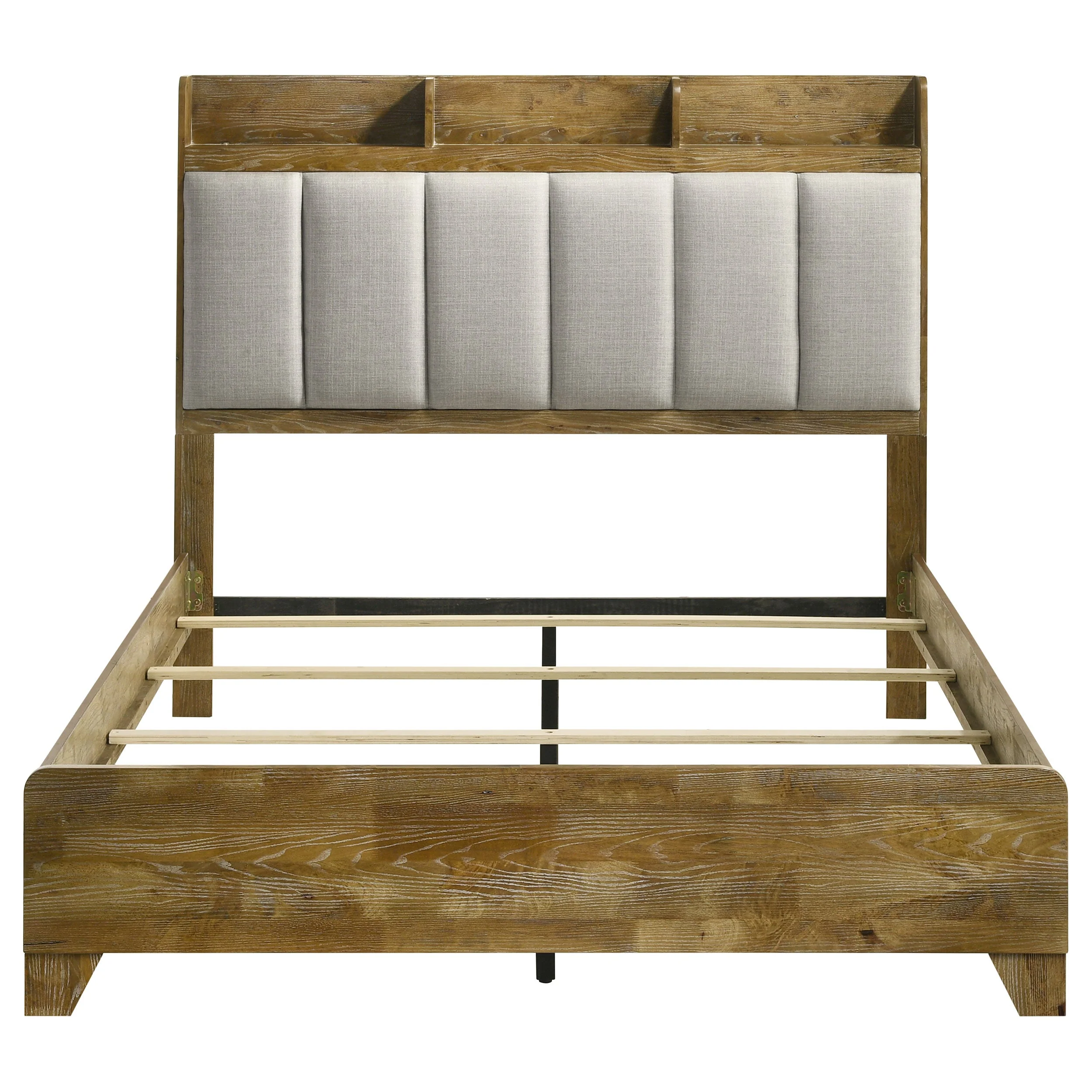 Henderson Medium Oak 57-inch Eastern King Bookcase Panel Bed - Image 4