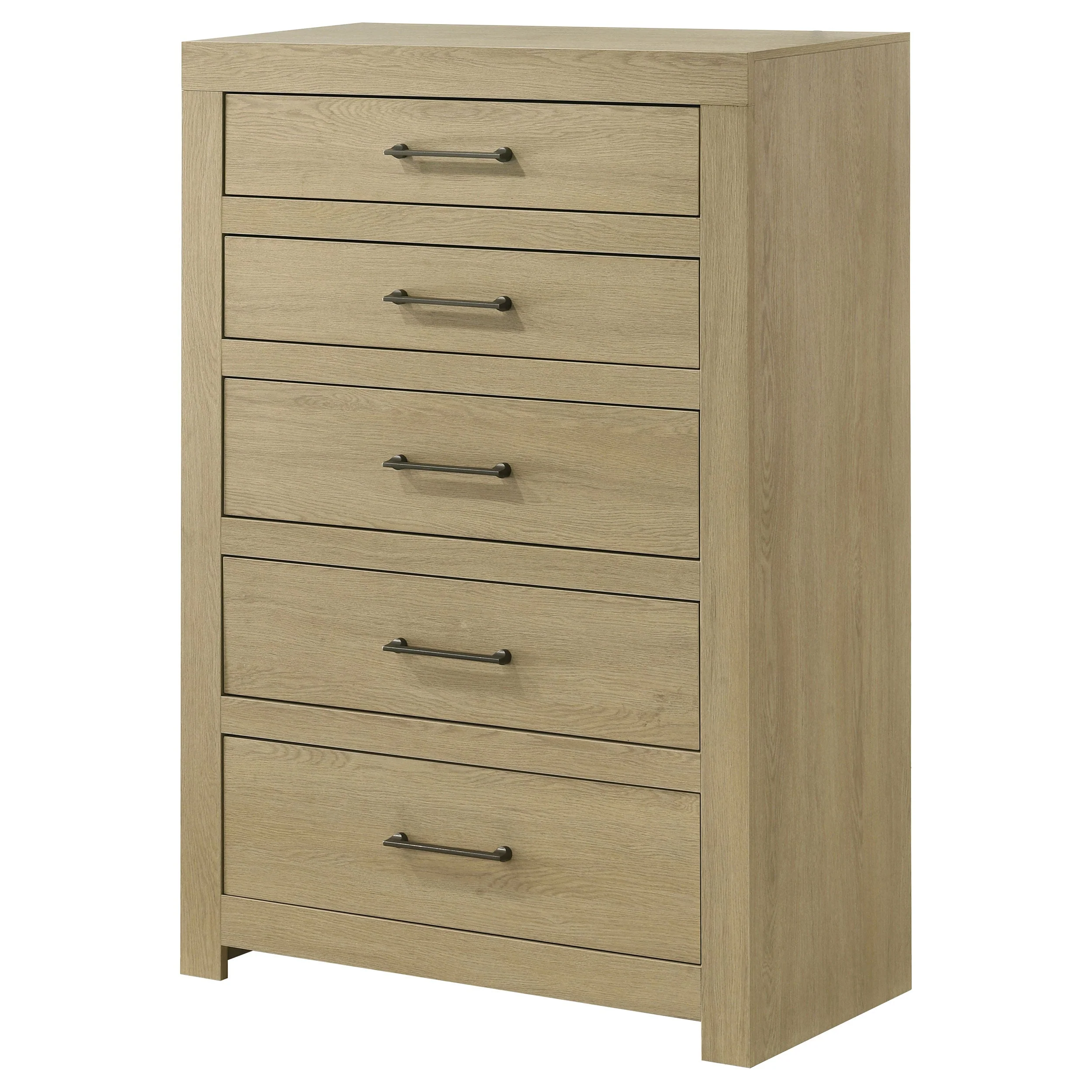 Hendricks Light Oak 5-drawer Bedroom Chest of Drawers - Image 3