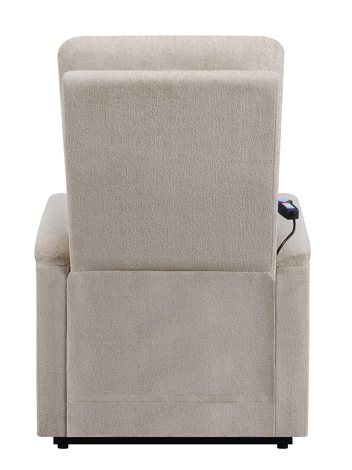 Henrietta Beige Power Lift Recliner with Storage Pocket - Image 10